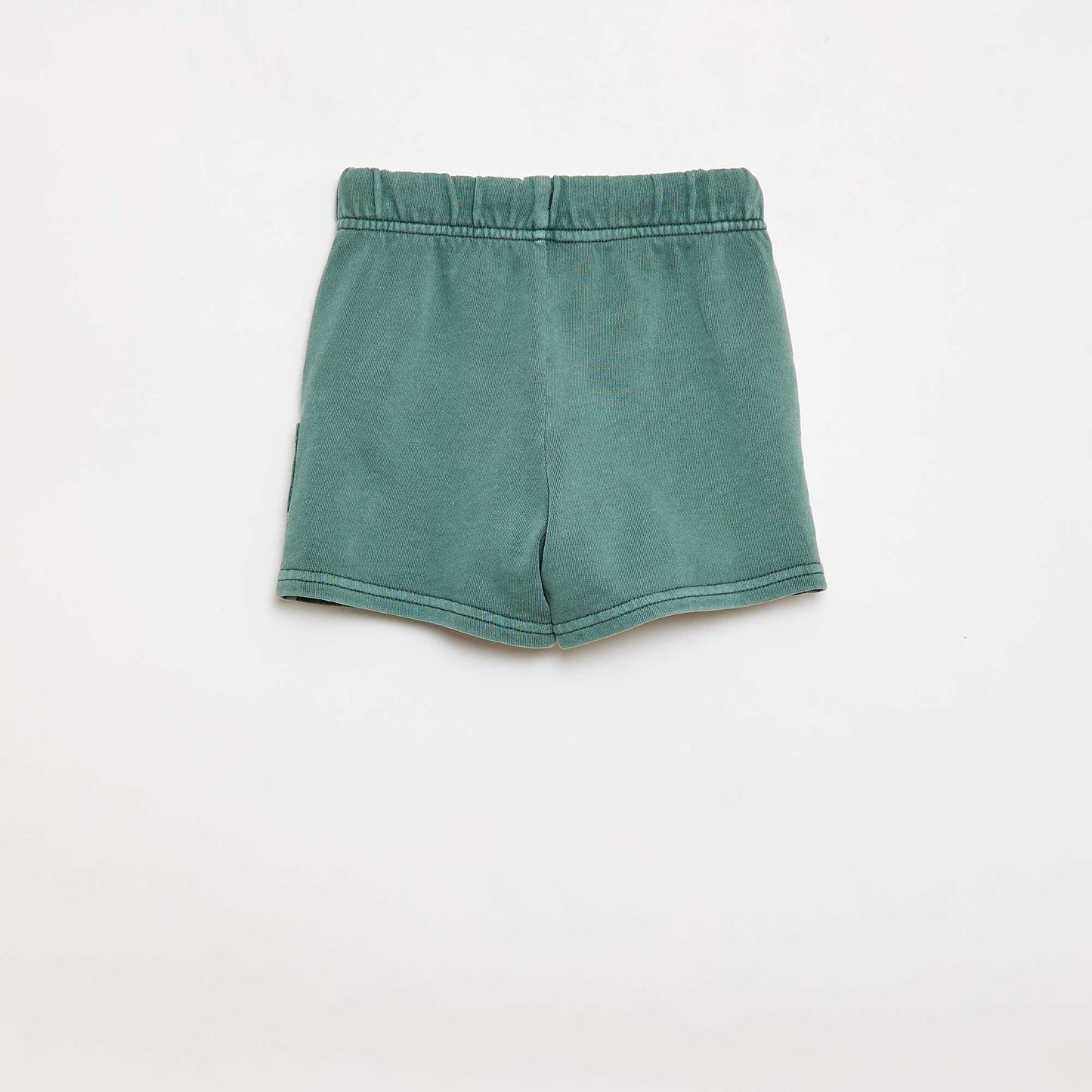 Short droit en french terry en coton uni VERT