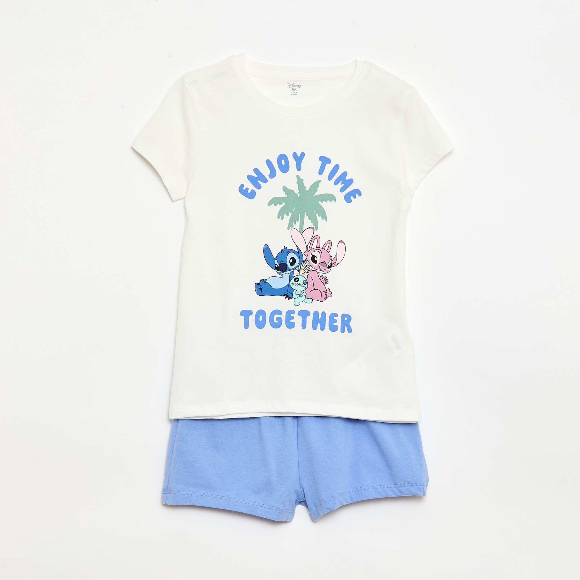 Pyjama 'Disney' 2 pièces  short + T-shirt BLANC
