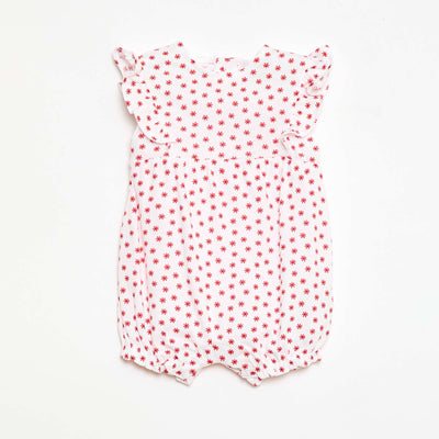 Barboteuse imprimée en jersey de coton ROUGE