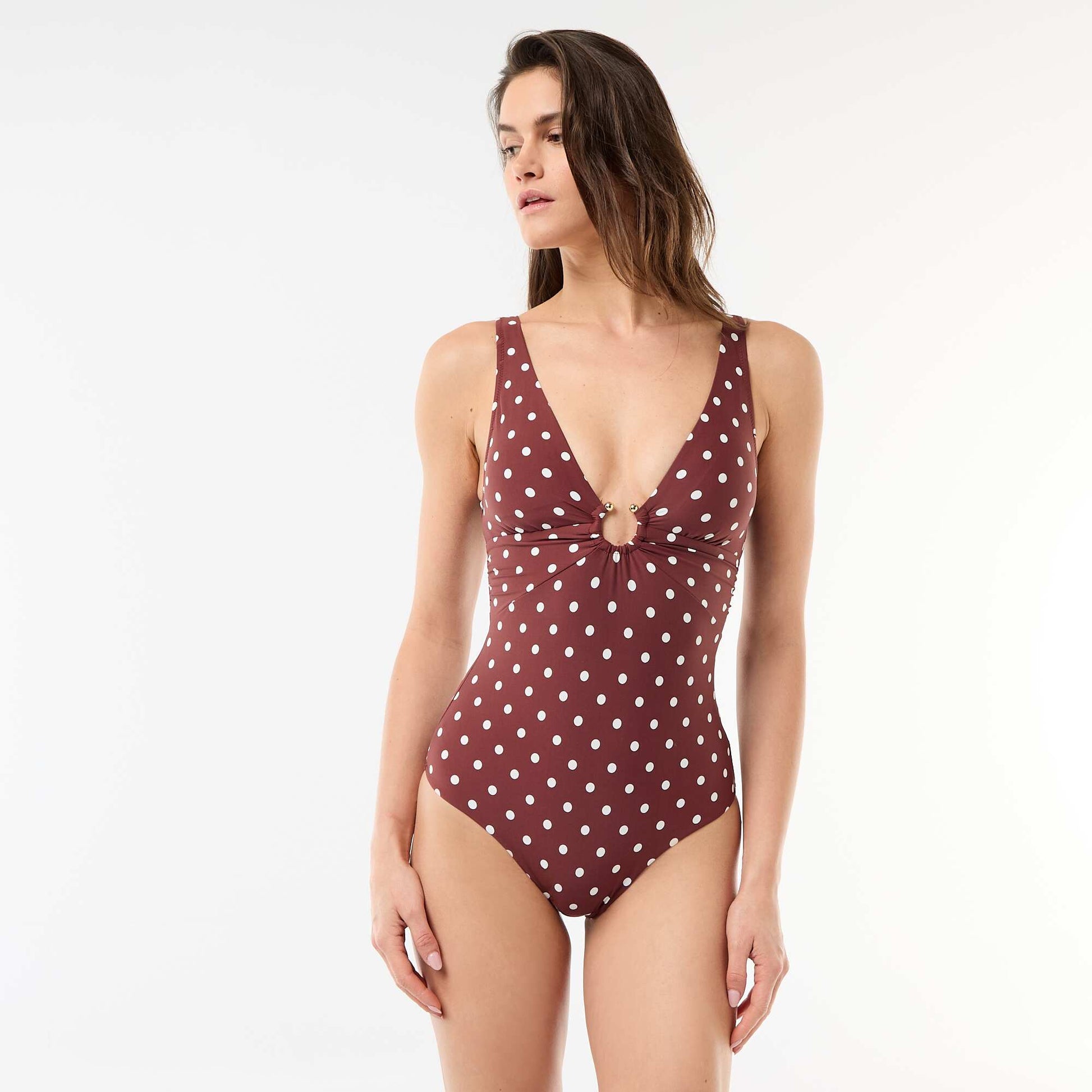 Maillot de bain shapewear 1 pièce MARRON