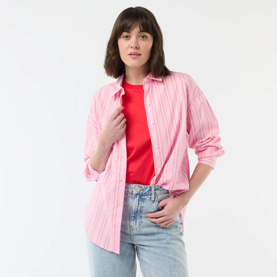 Chemise en popeline à manches longues ROSE