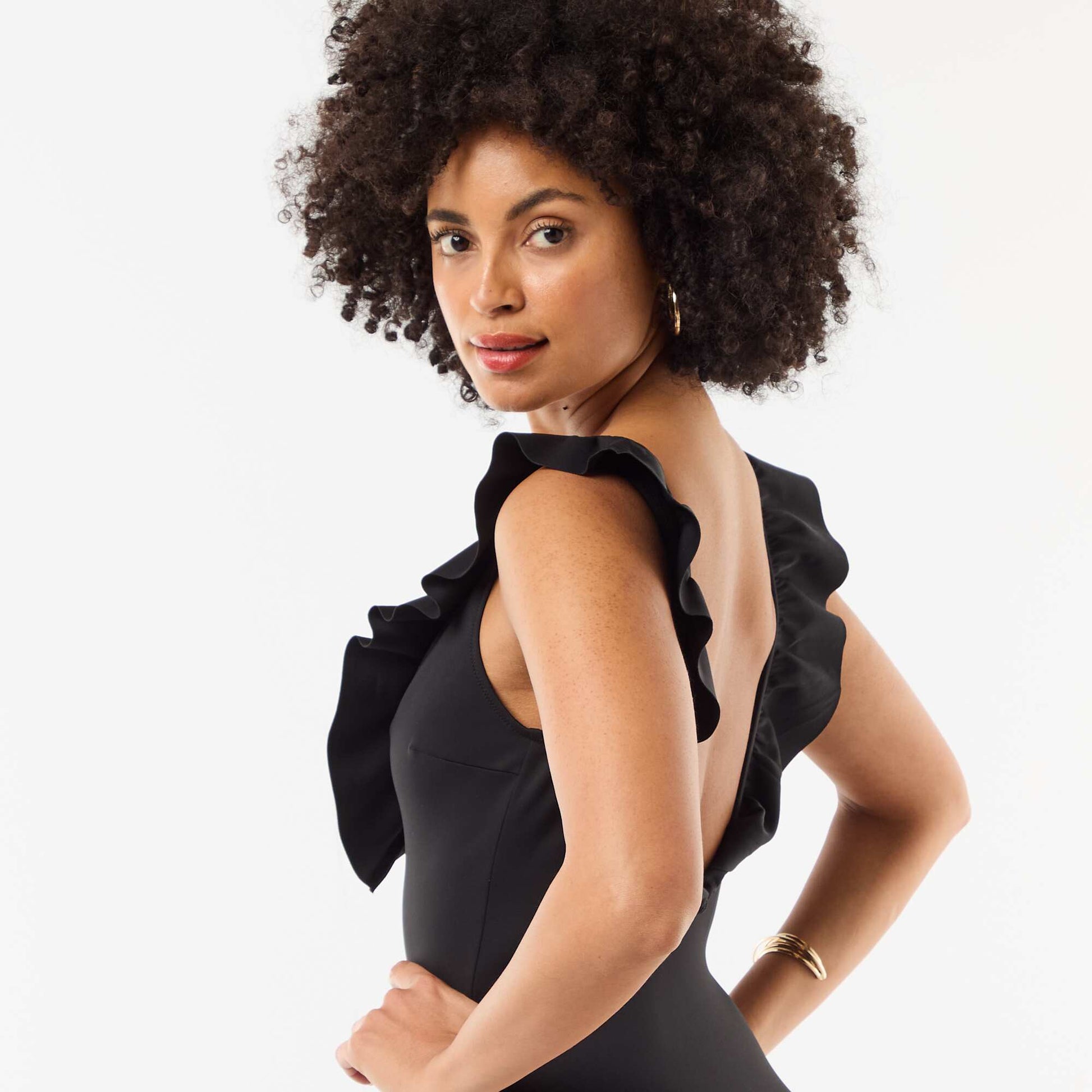 Maillot de bain 1 pièce décolleté plongeant NOIR