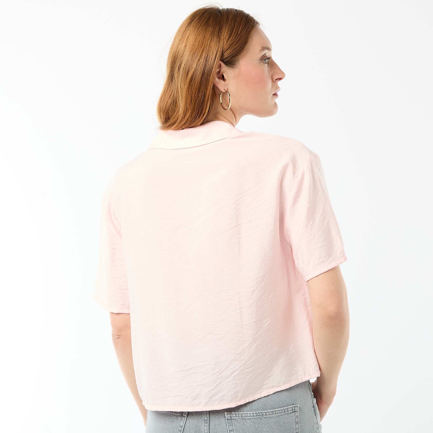 Chemisier fluide à manches courtes ROSE