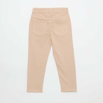 Pantacourt en jean finitions à cru BEIGE