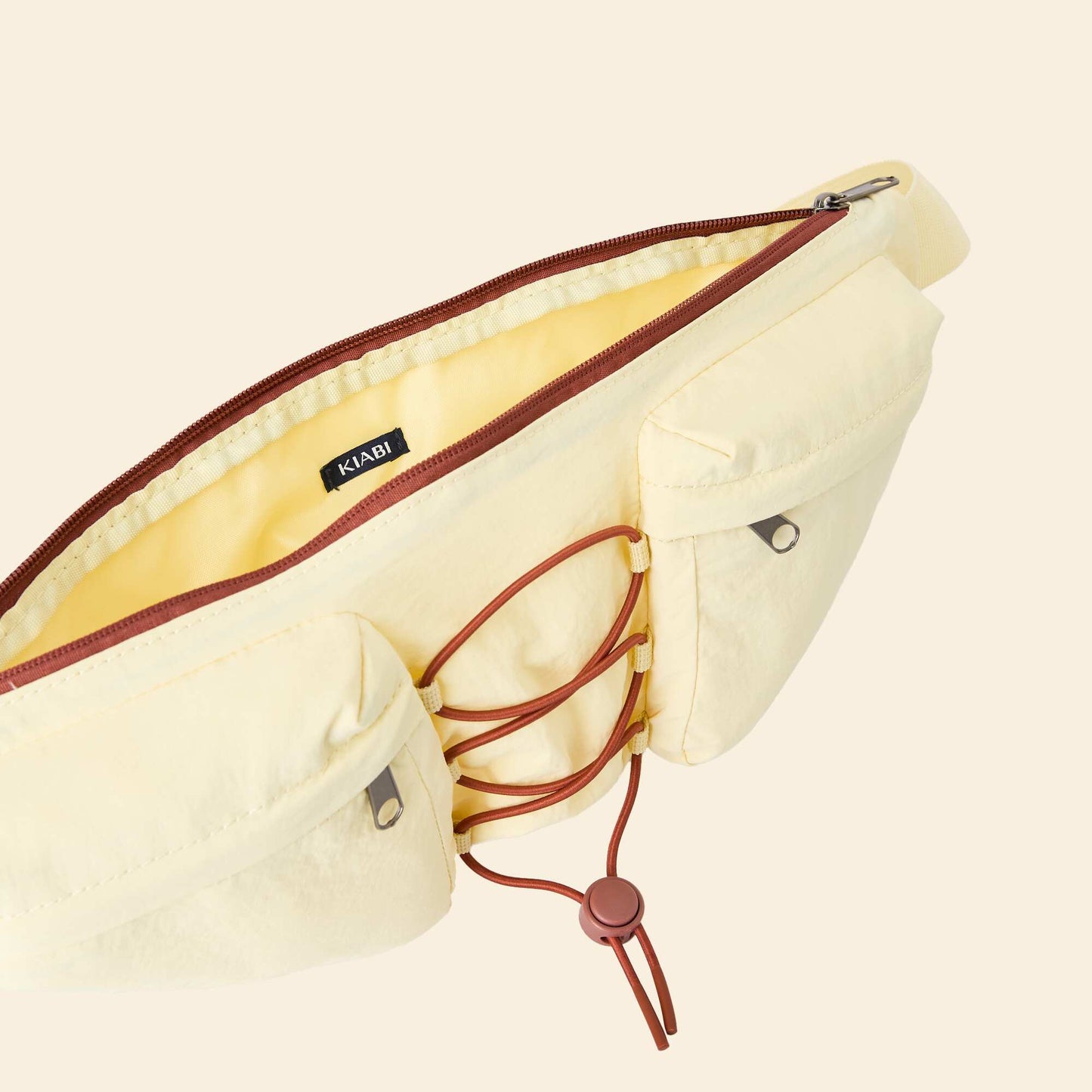 Banane de sport avec poches extérieures et intérieures 15x40 cm JAUNE
