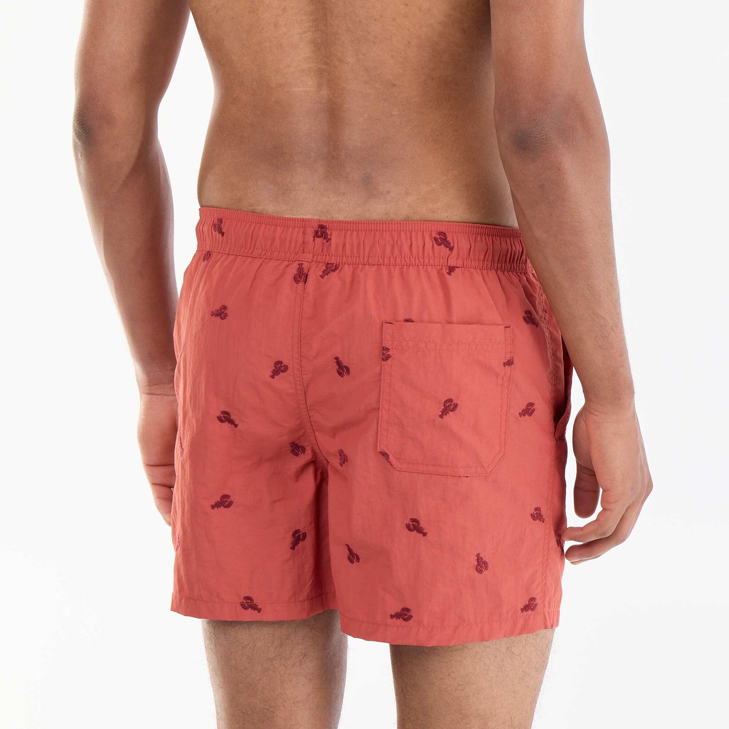 Bermuda de bain à motif ROUGE