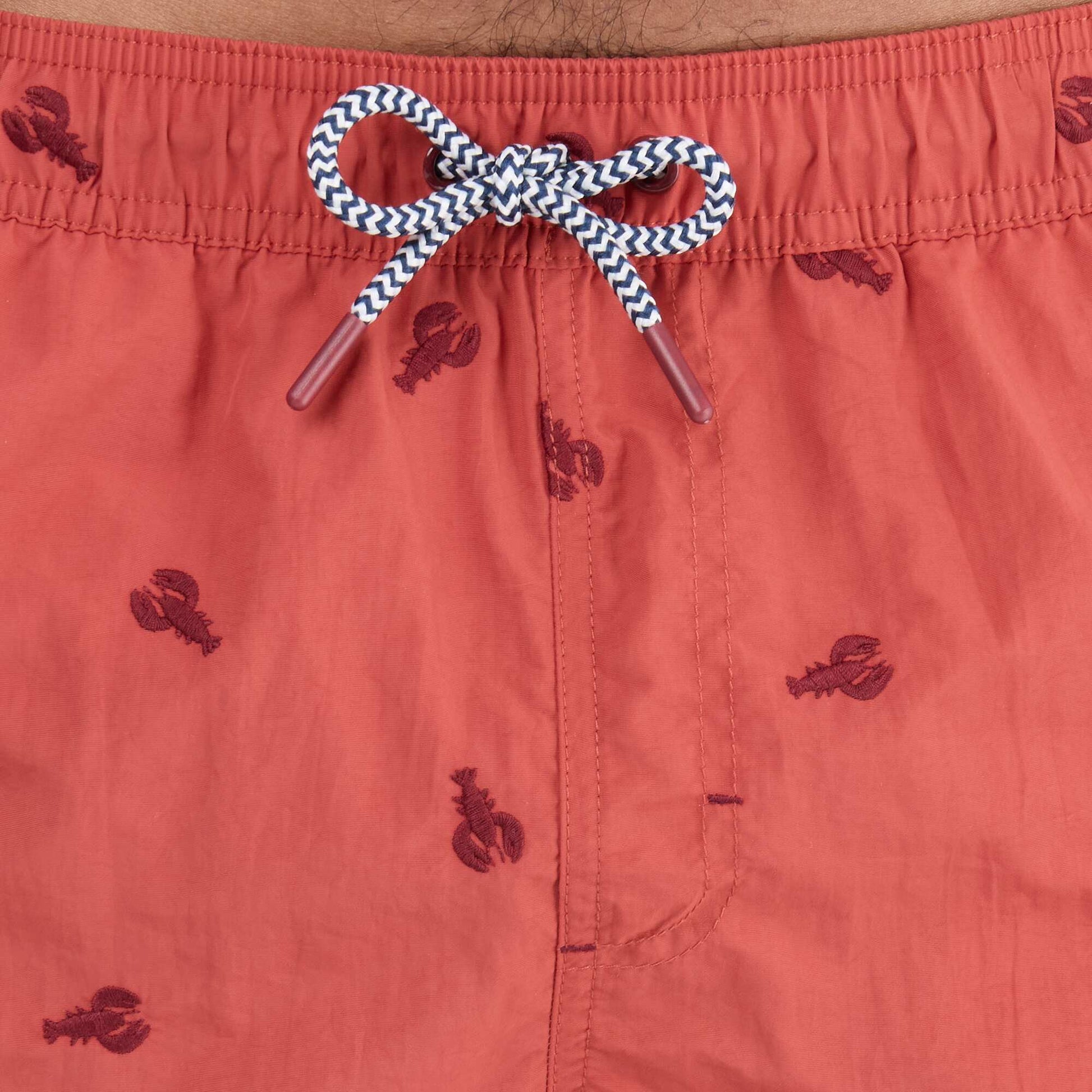 Bermuda de bain à motif ROUGE