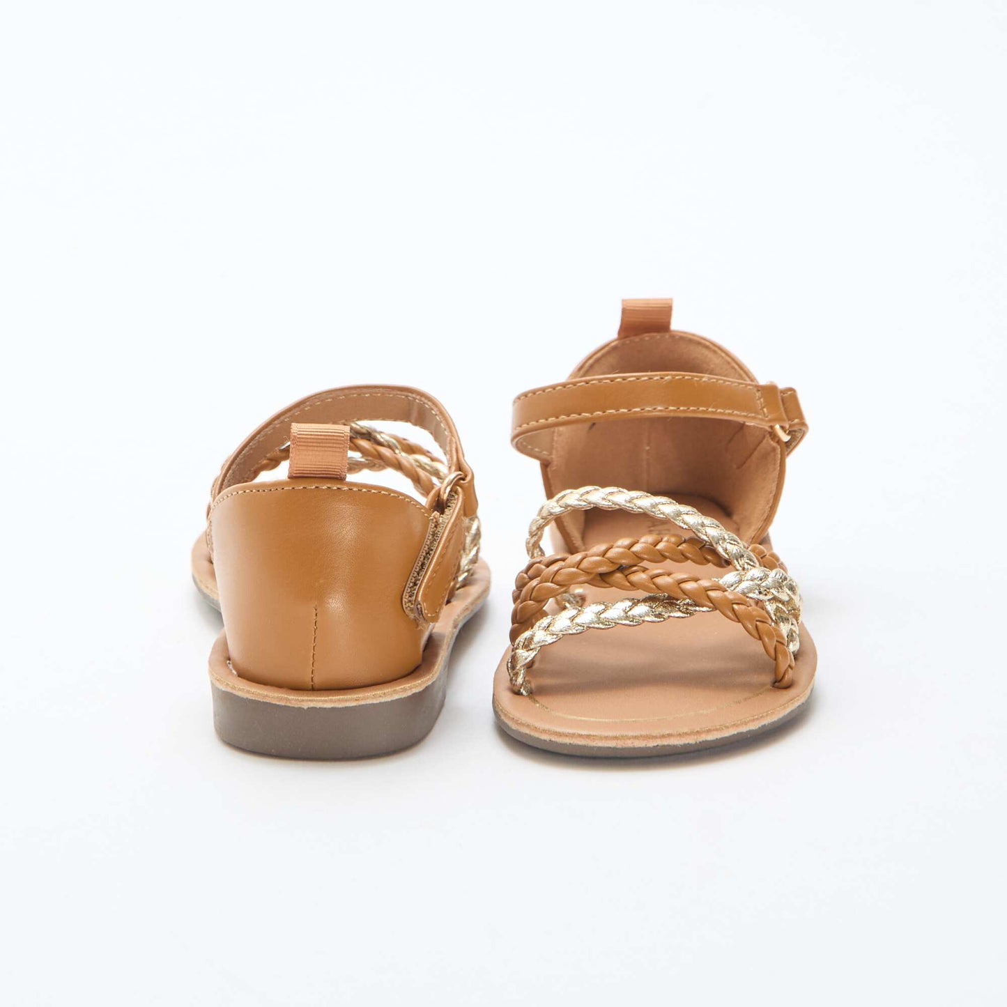 Sandales à multiples brides tressées MARRON