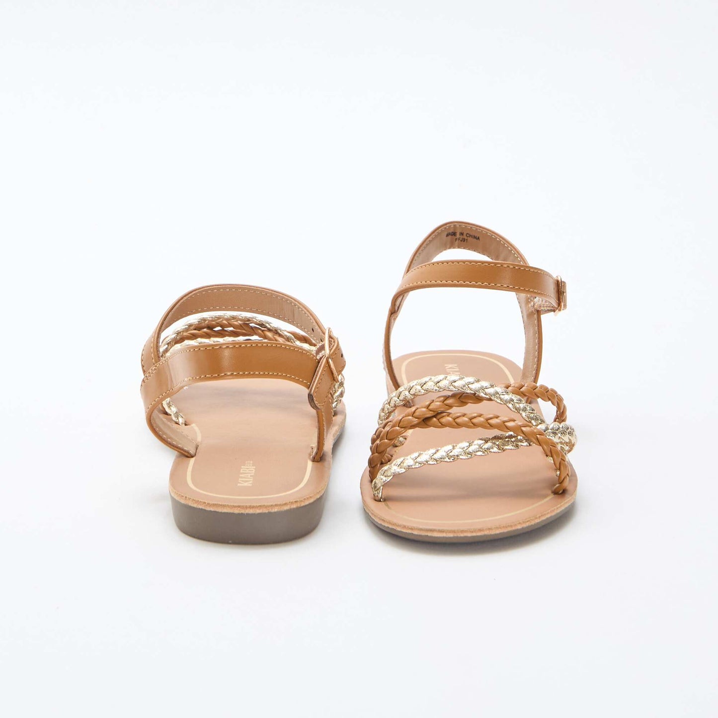 Sandales à multiples brides tressées MARRON