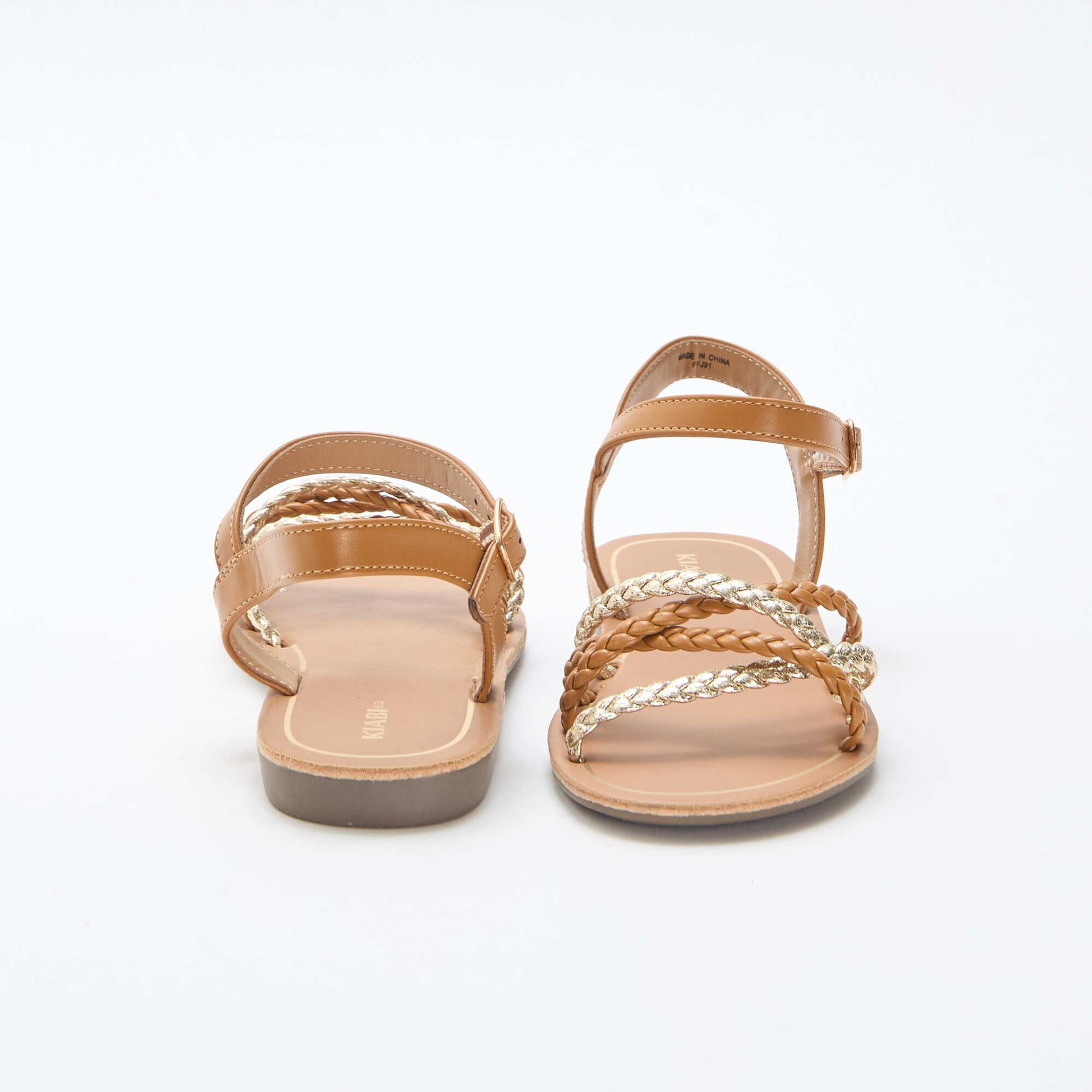 Sandales à multiples brides tressées MARRON