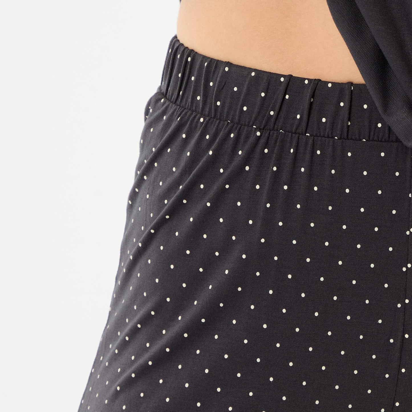 Pyjama long imprimé pois - 2 pièces NOIR