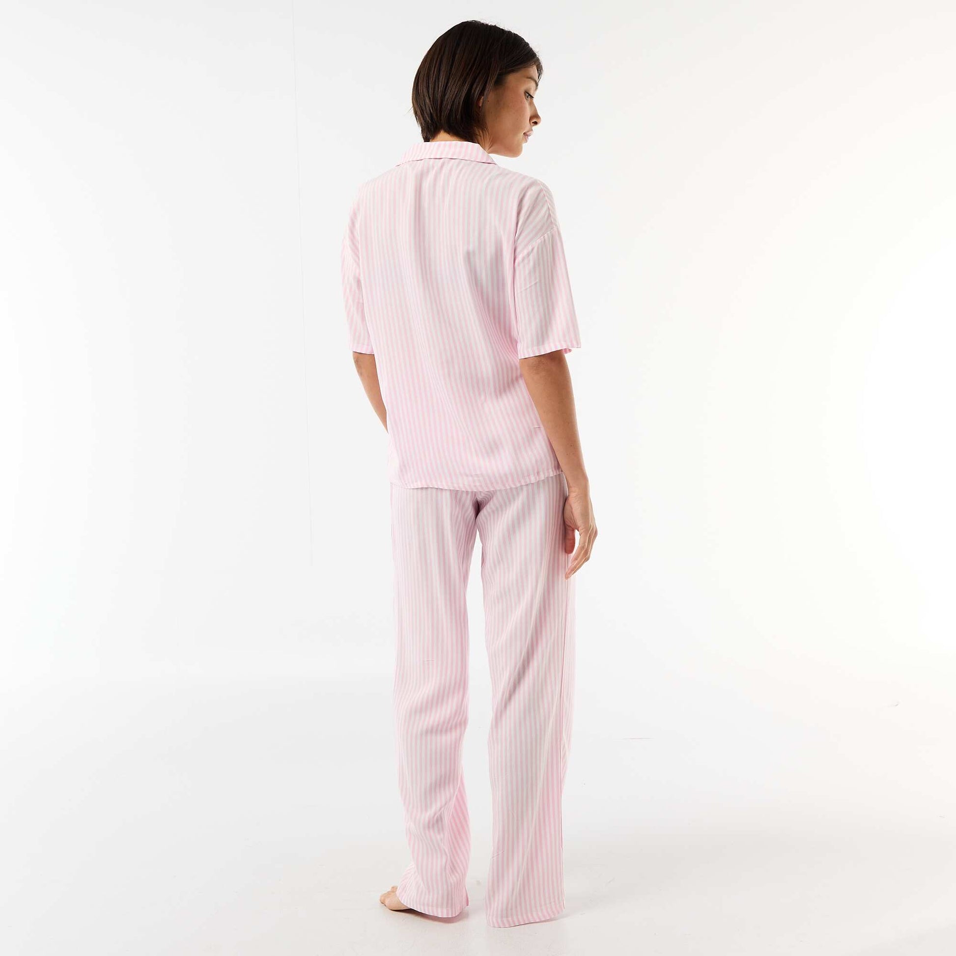 Ensemble chemisier de nuit rayé ROSE