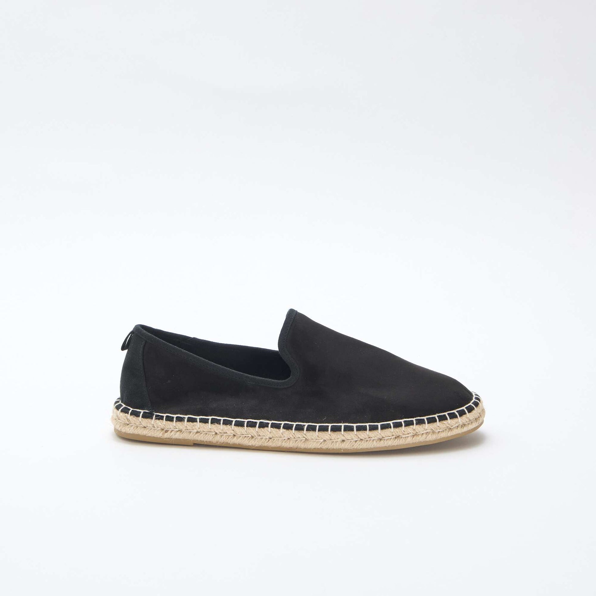 Espadrille en suédine à semelle plate NOIR