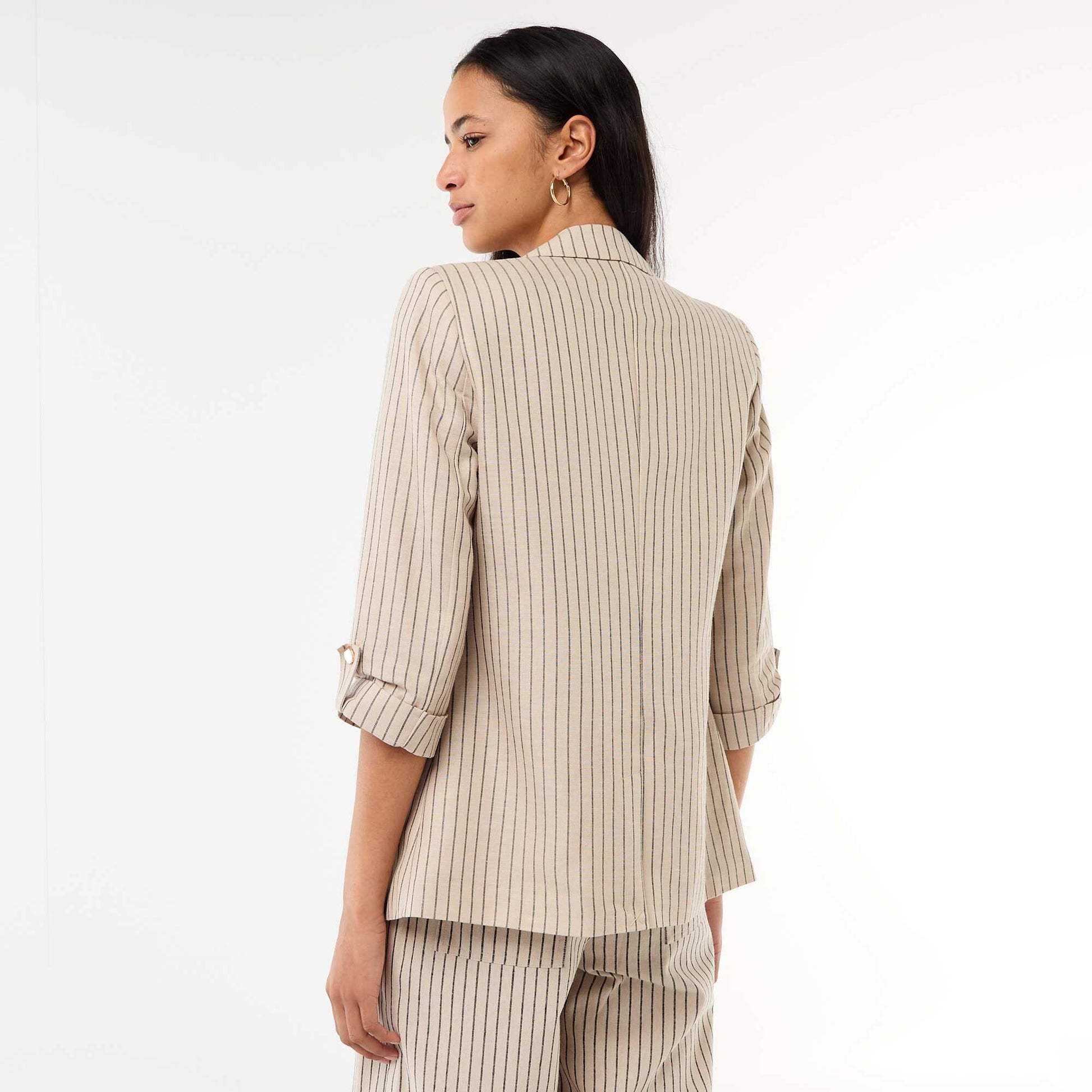 Veste blazer coupe longue BEIGE