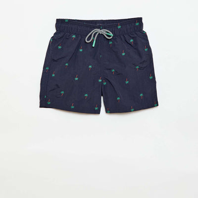 Short de bain brodé BLEU