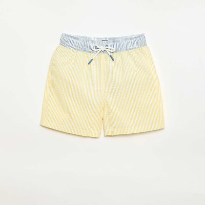 Short de bain rayé avec cordons de serrage JAUNE
