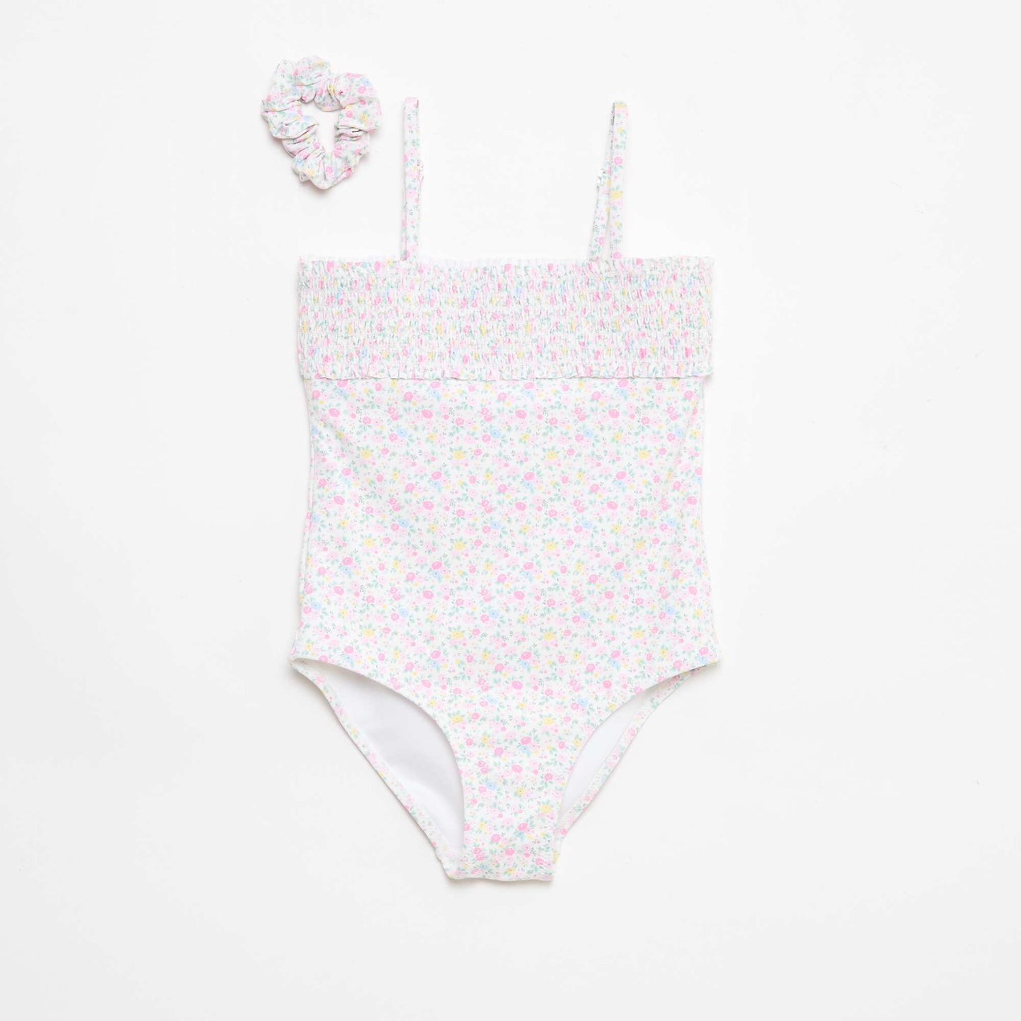 Maillot de bain smock avec chouchou BLANC
