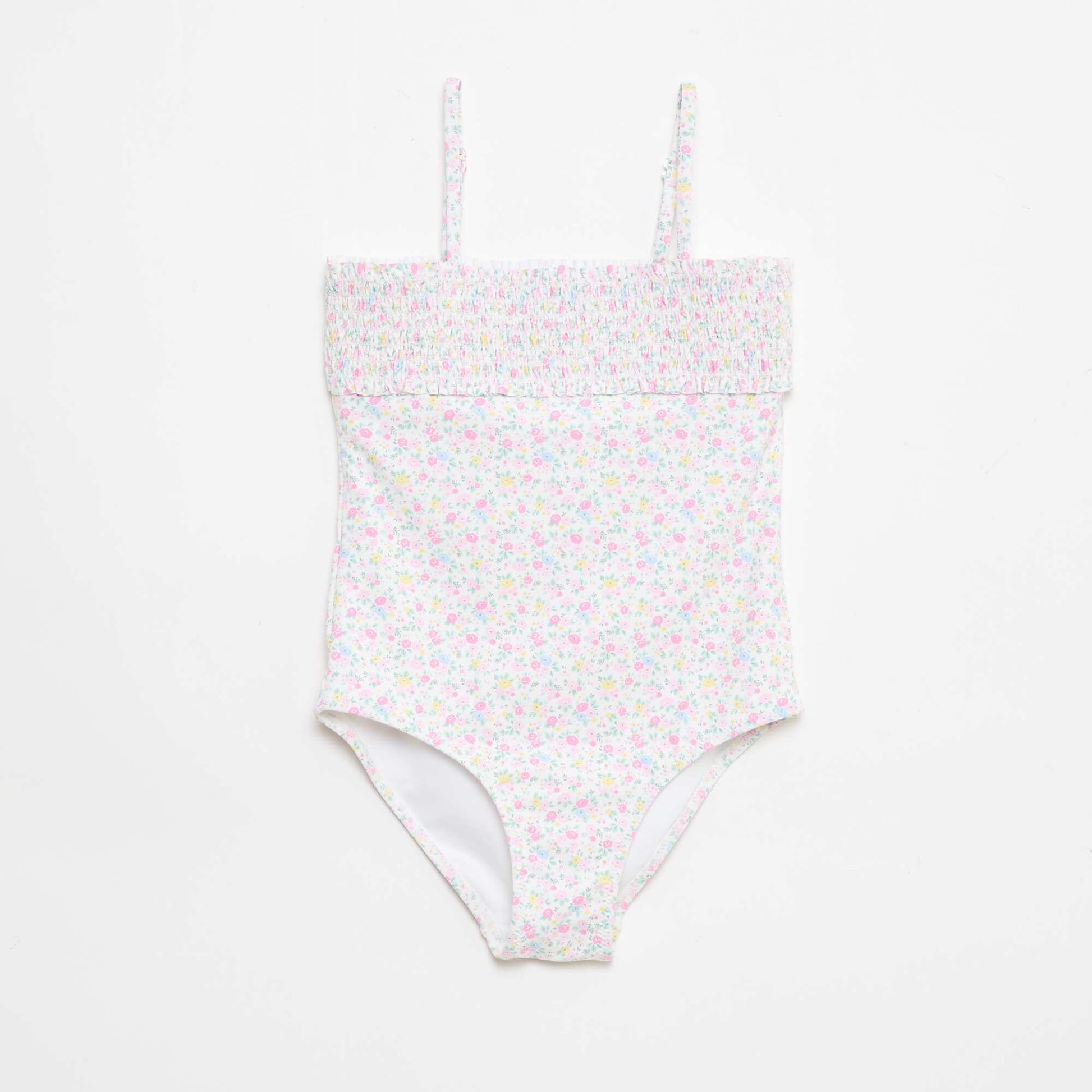 Maillot de bain smock avec chouchou BLANC