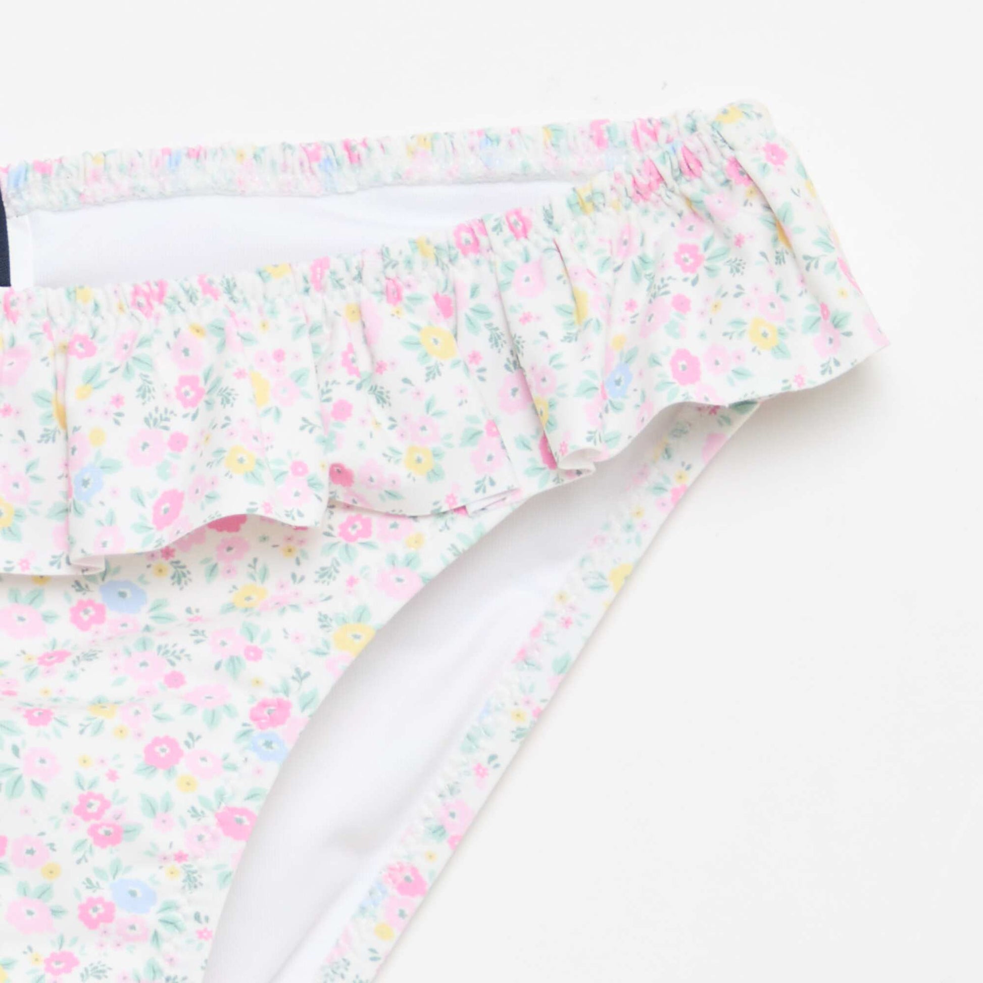 Maillot de bain smock fleuri - 2 pièces BLANC