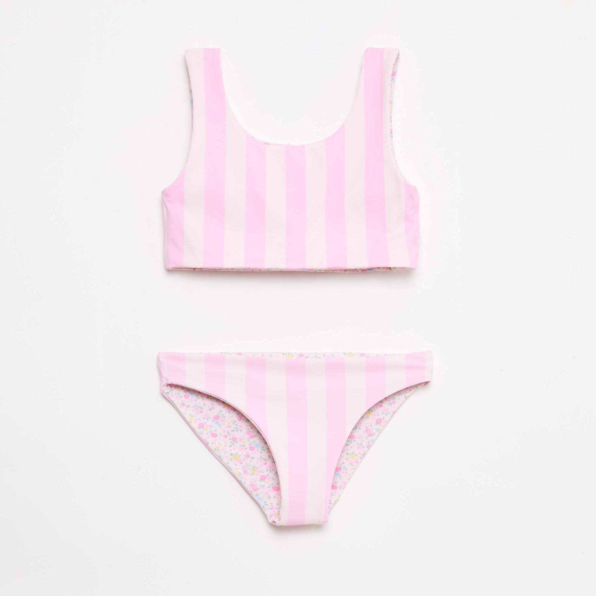Maillot de bain imprimé réversible - 2 pièces ROSE
