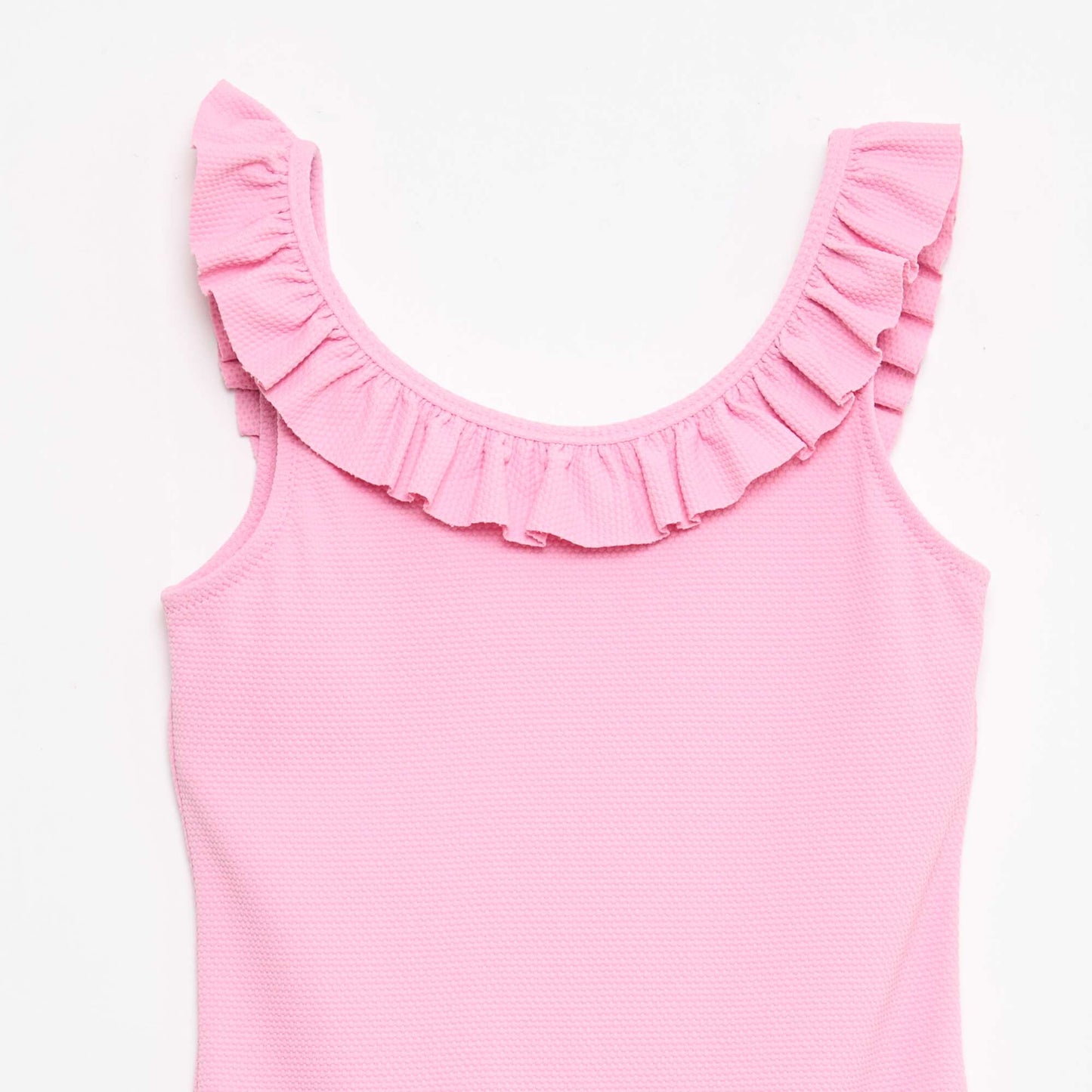 Maillot de bain volanté uni ROSE