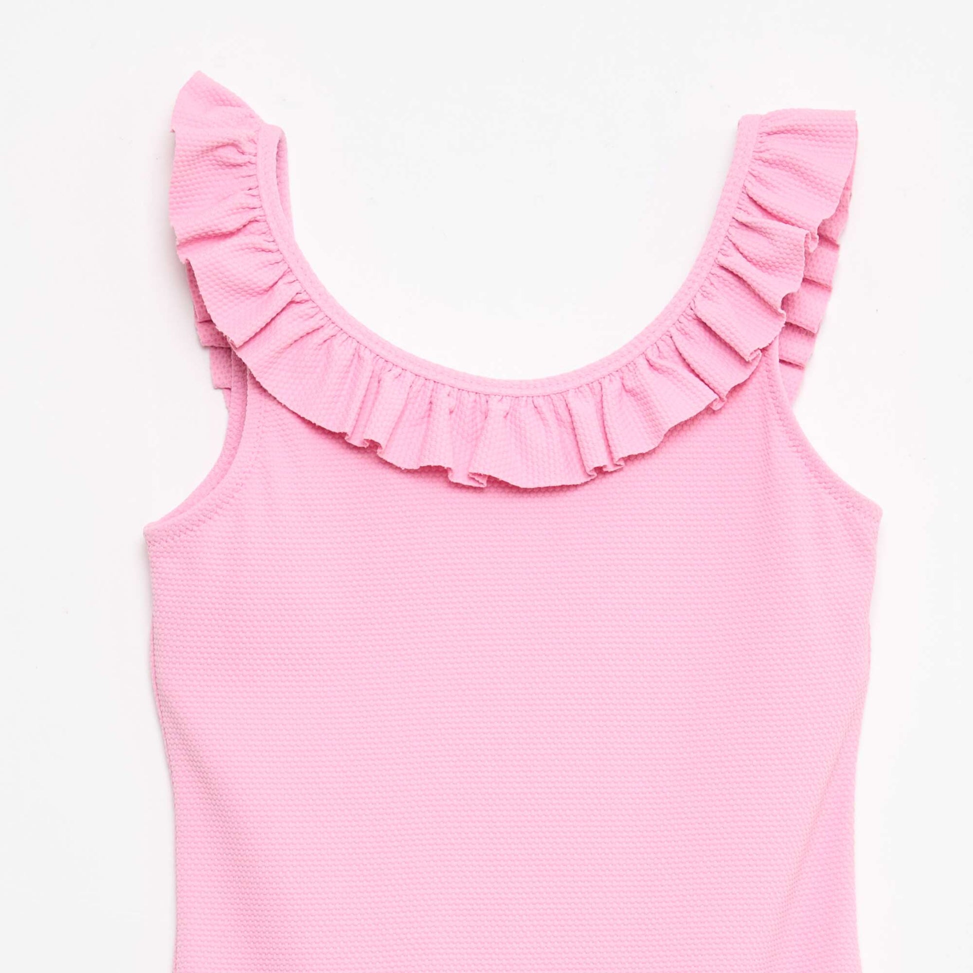 Maillot de bain volanté uni ROSE