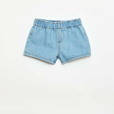 Short en denim BLEU