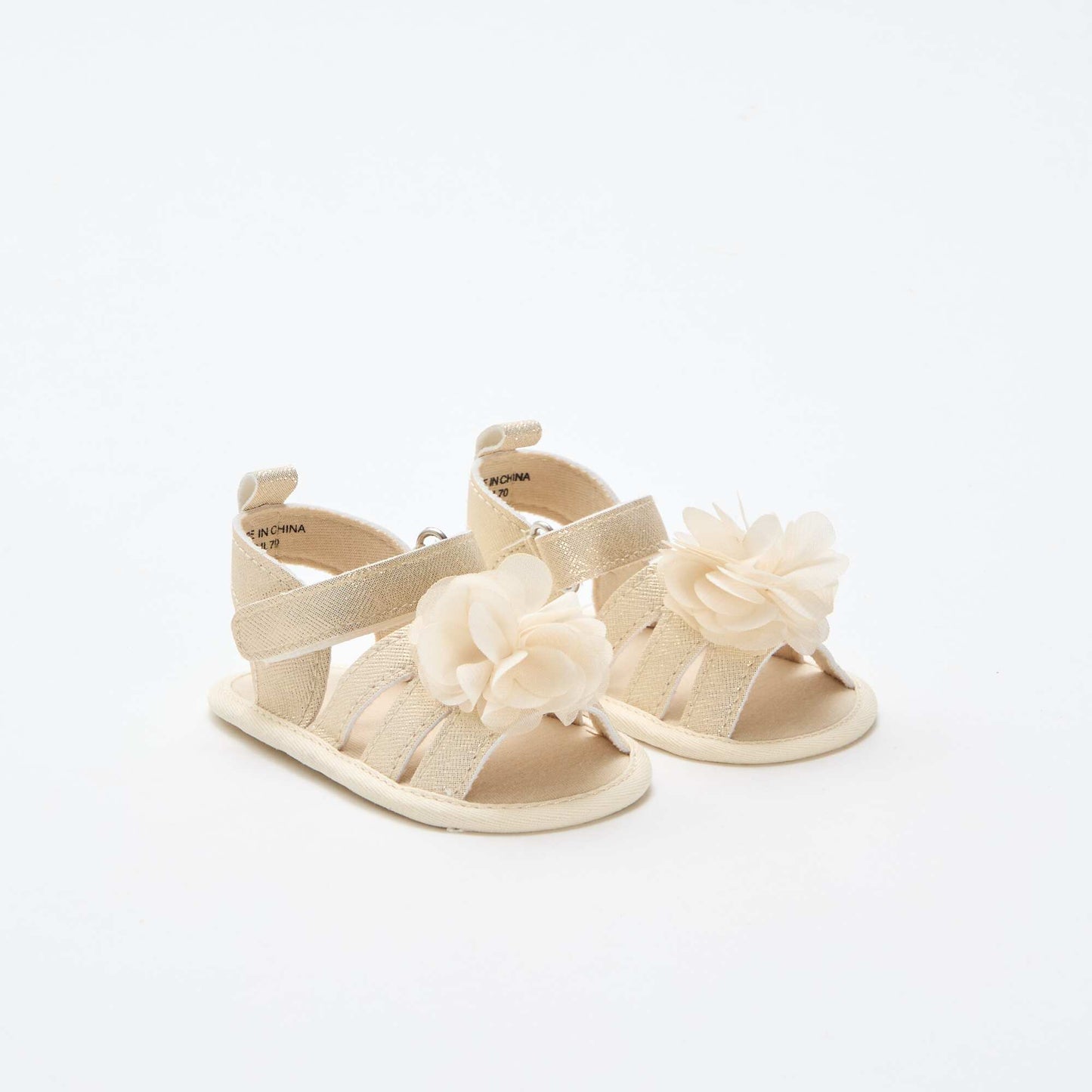 Sandales dorées avec fleur JAUNE