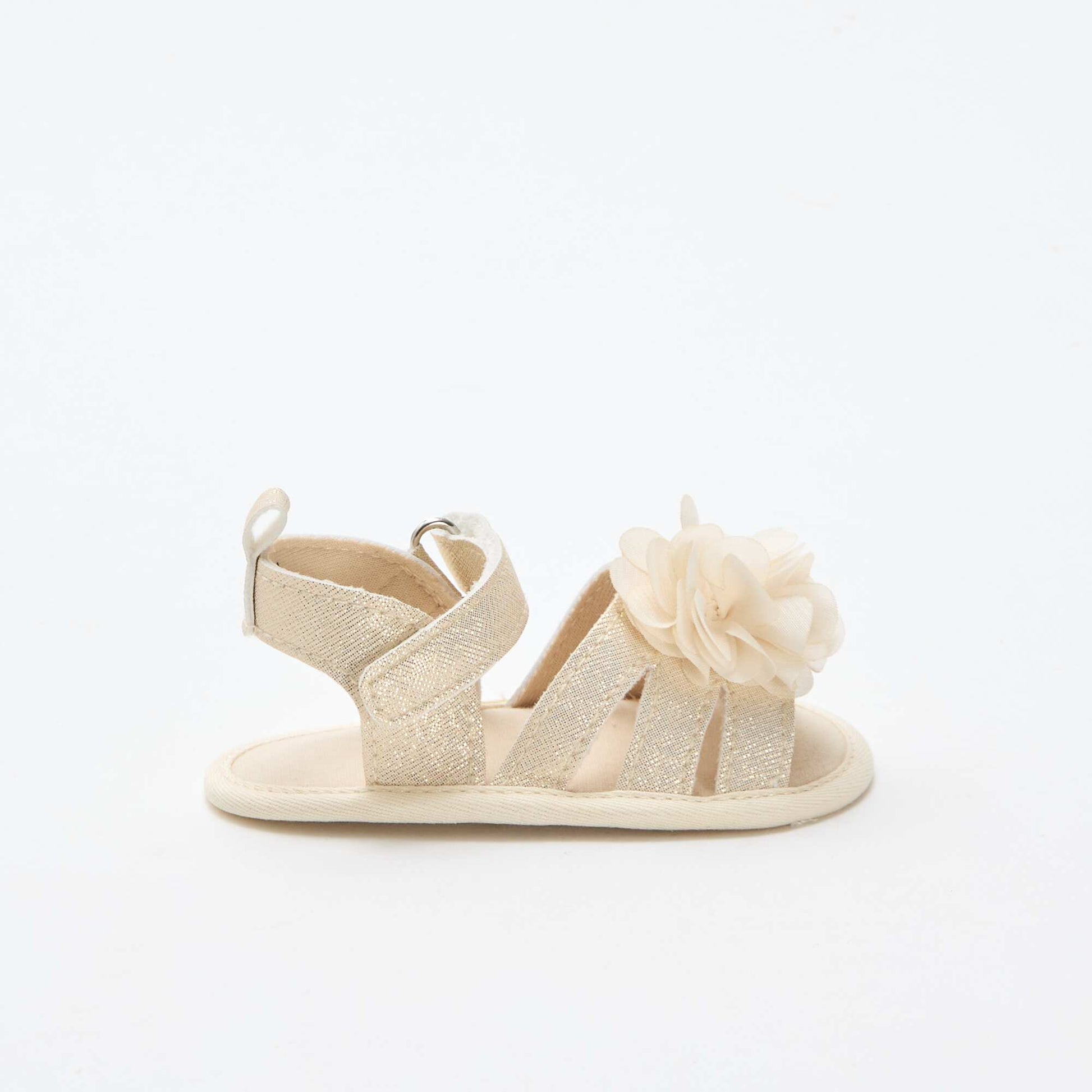 Sandales dorées avec fleur JAUNE