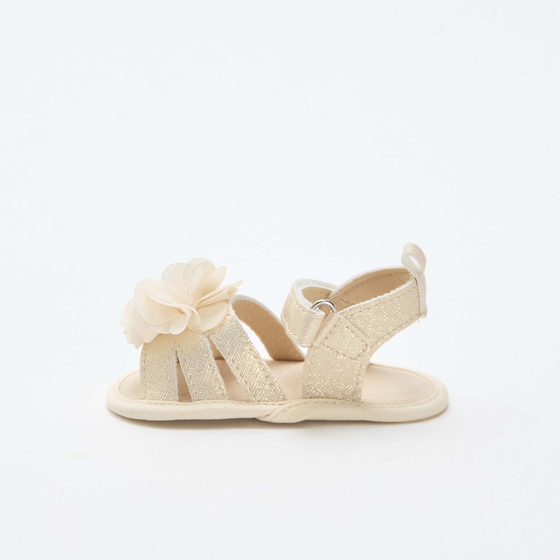 Sandales dorées avec fleur JAUNE