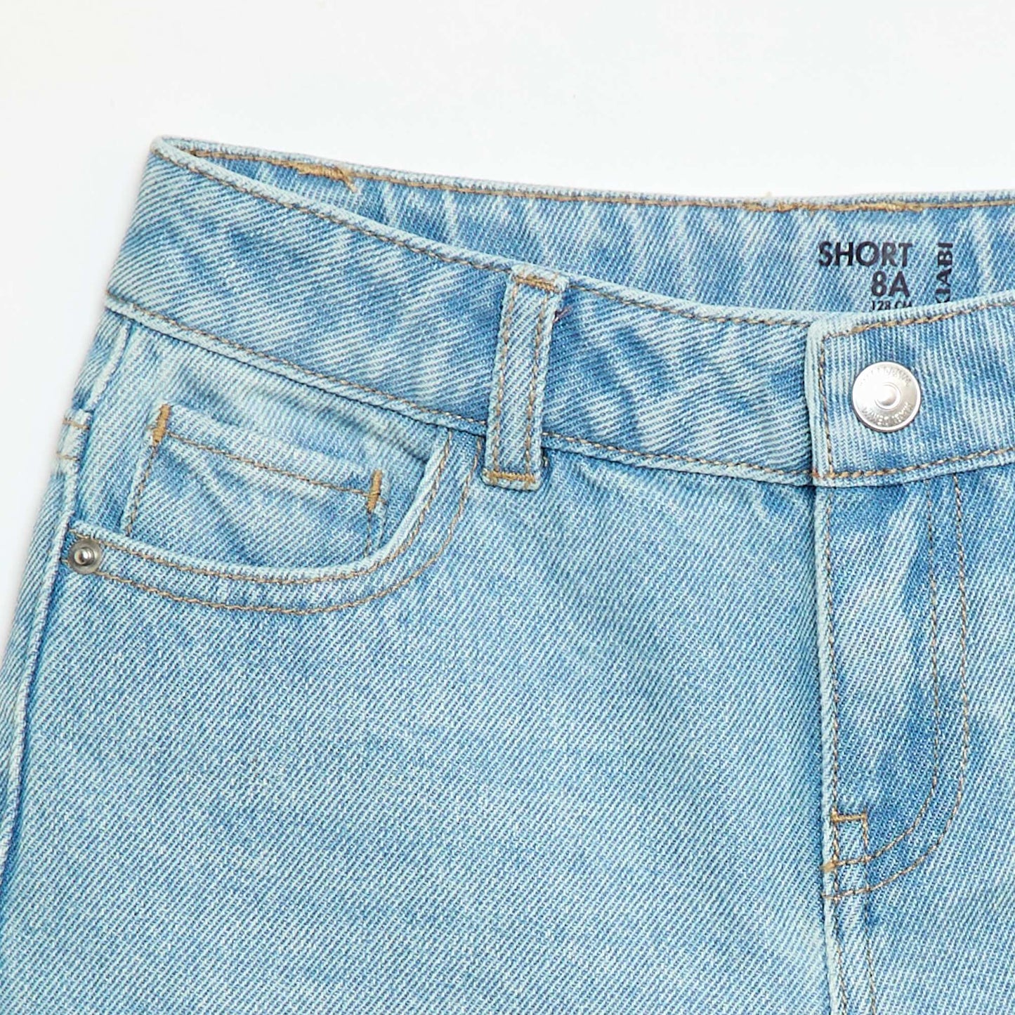 Short en denim taille haute BLEU