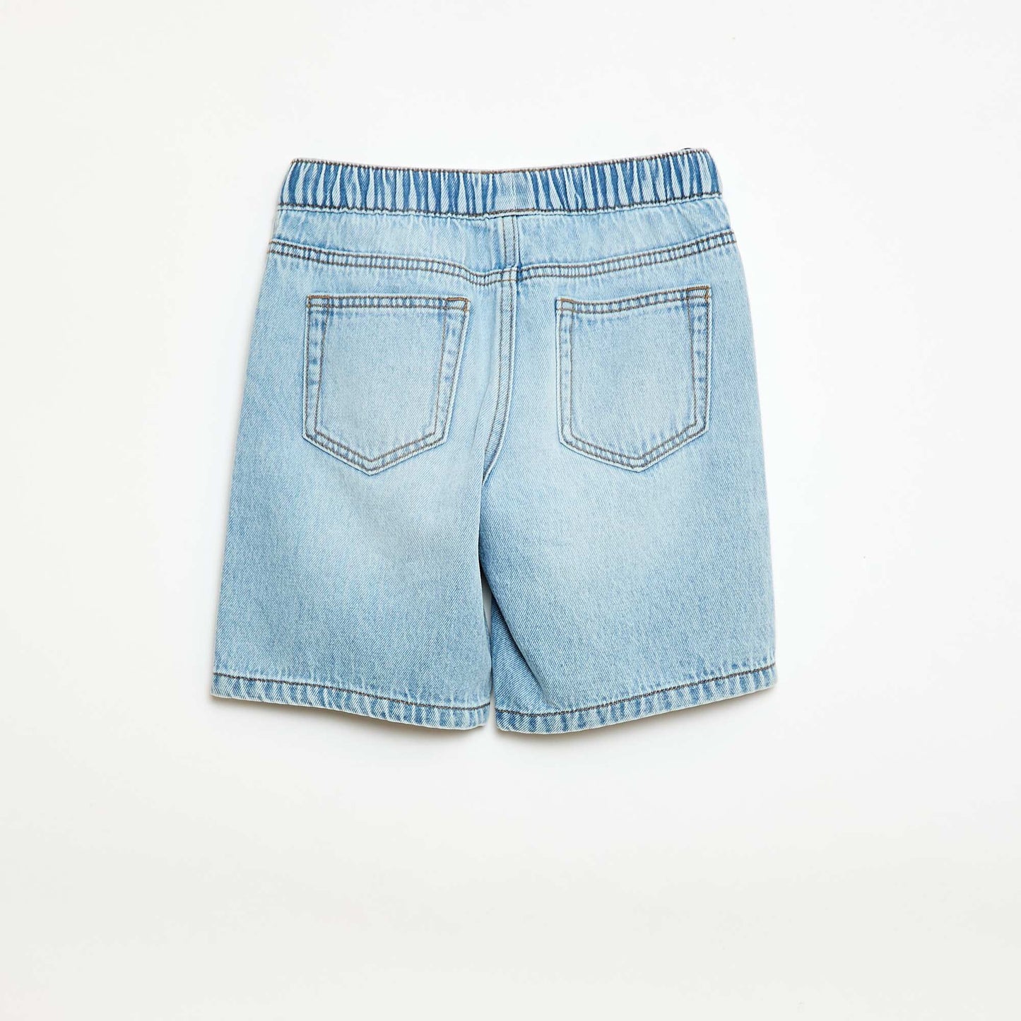 Short en jean élastiqué BLEU