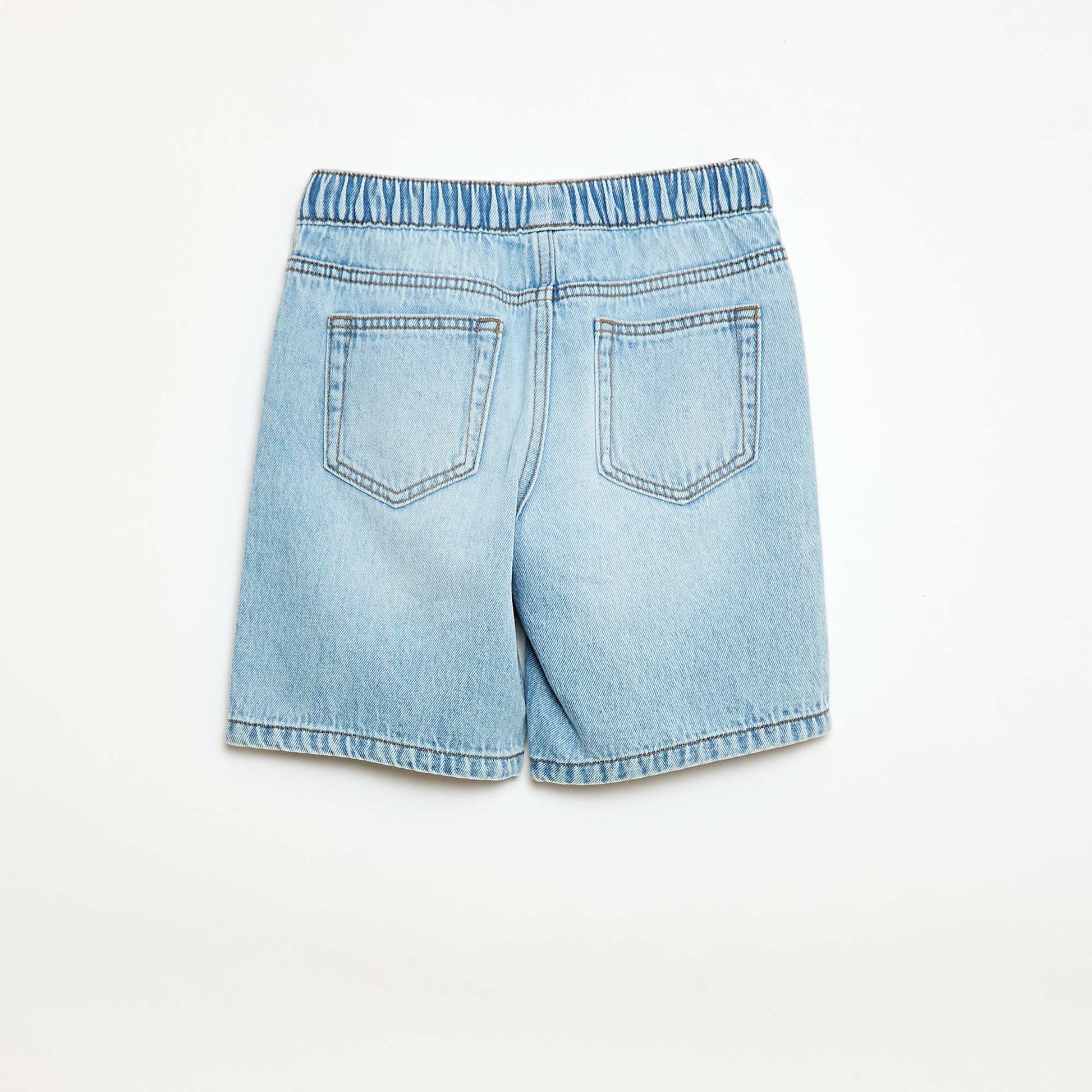 Short en jean élastiqué BLEU
