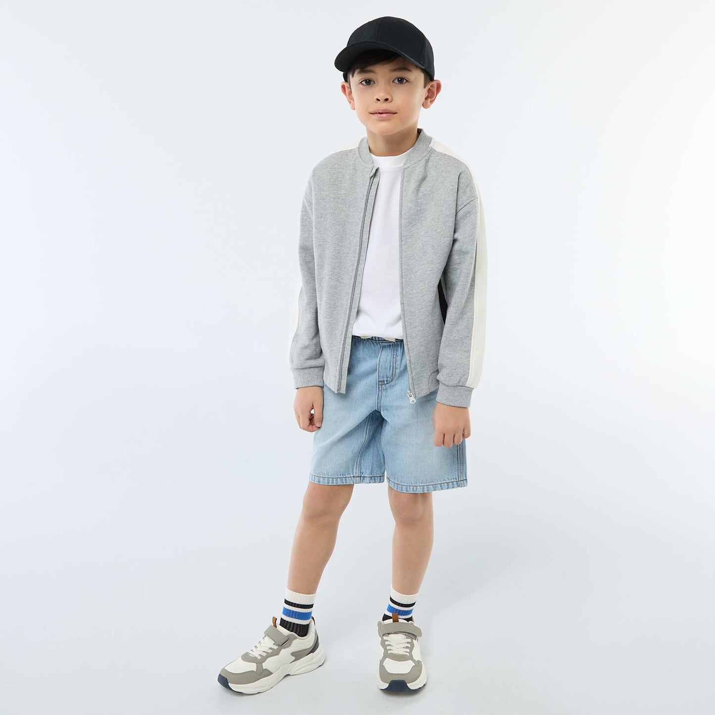Short en jean élastiqué BLEU