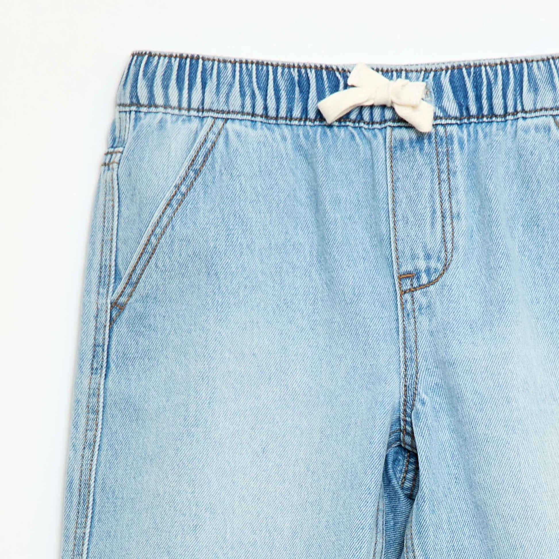 Short en jean élastiqué BLEU