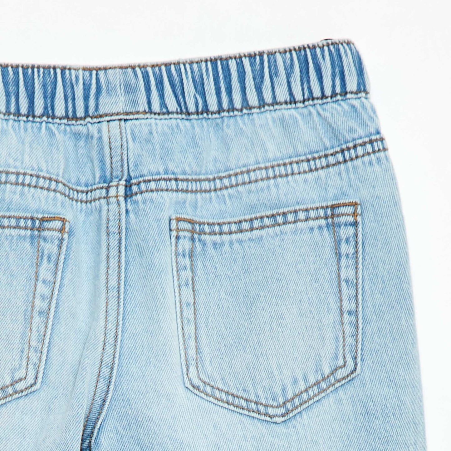 Short en jean élastiqué BLEU