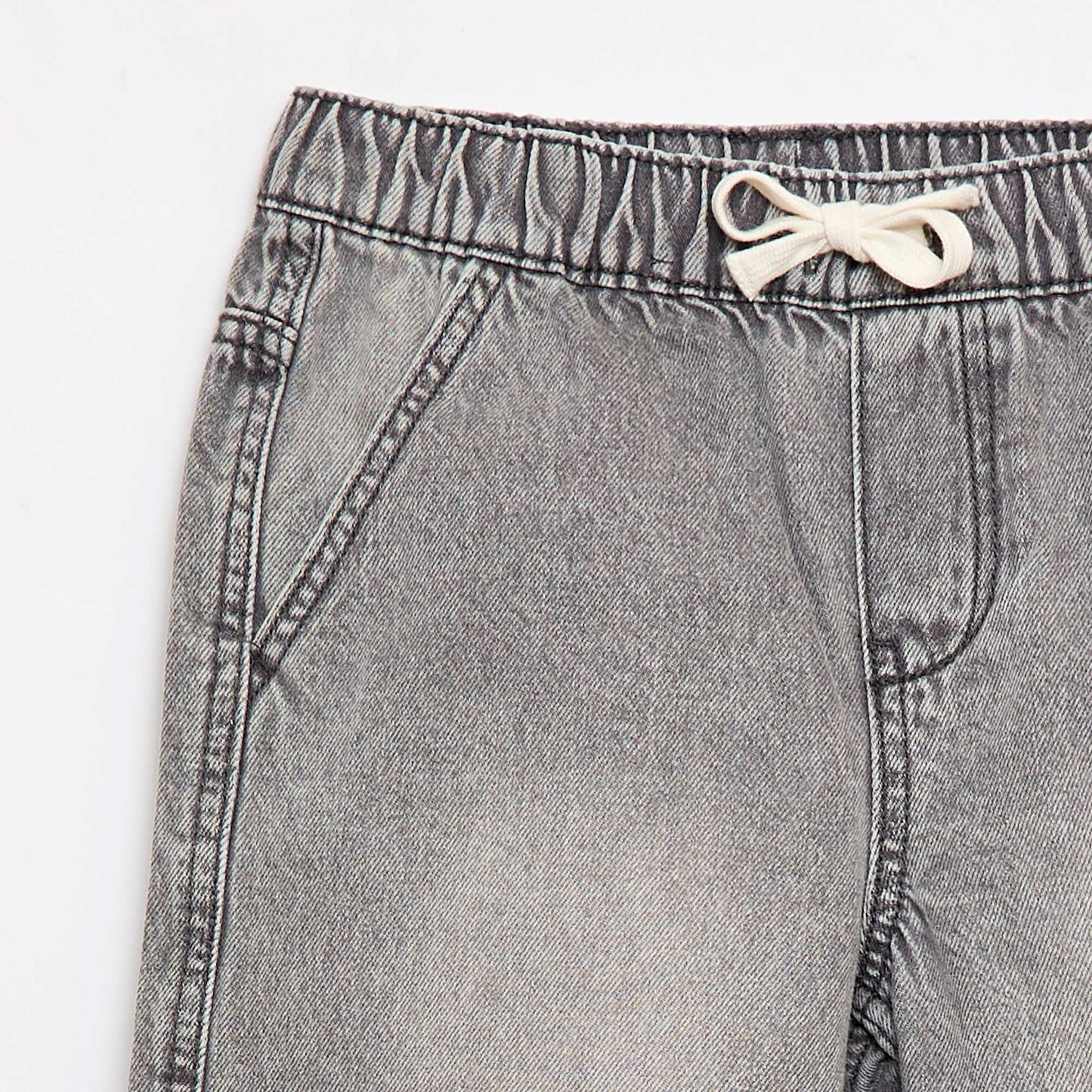 Short en jean élastiqué GRIS