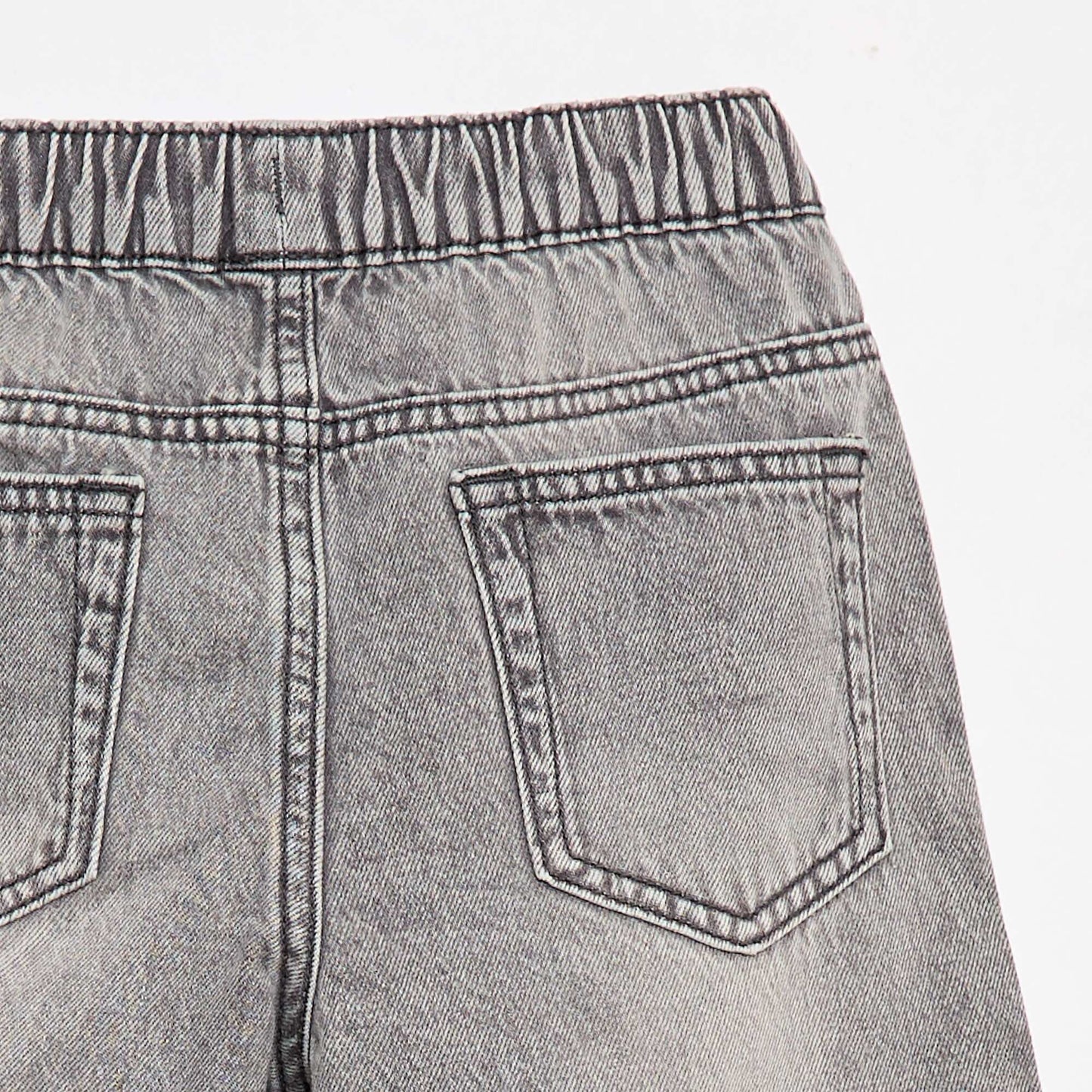 Short en jean élastiqué GRIS