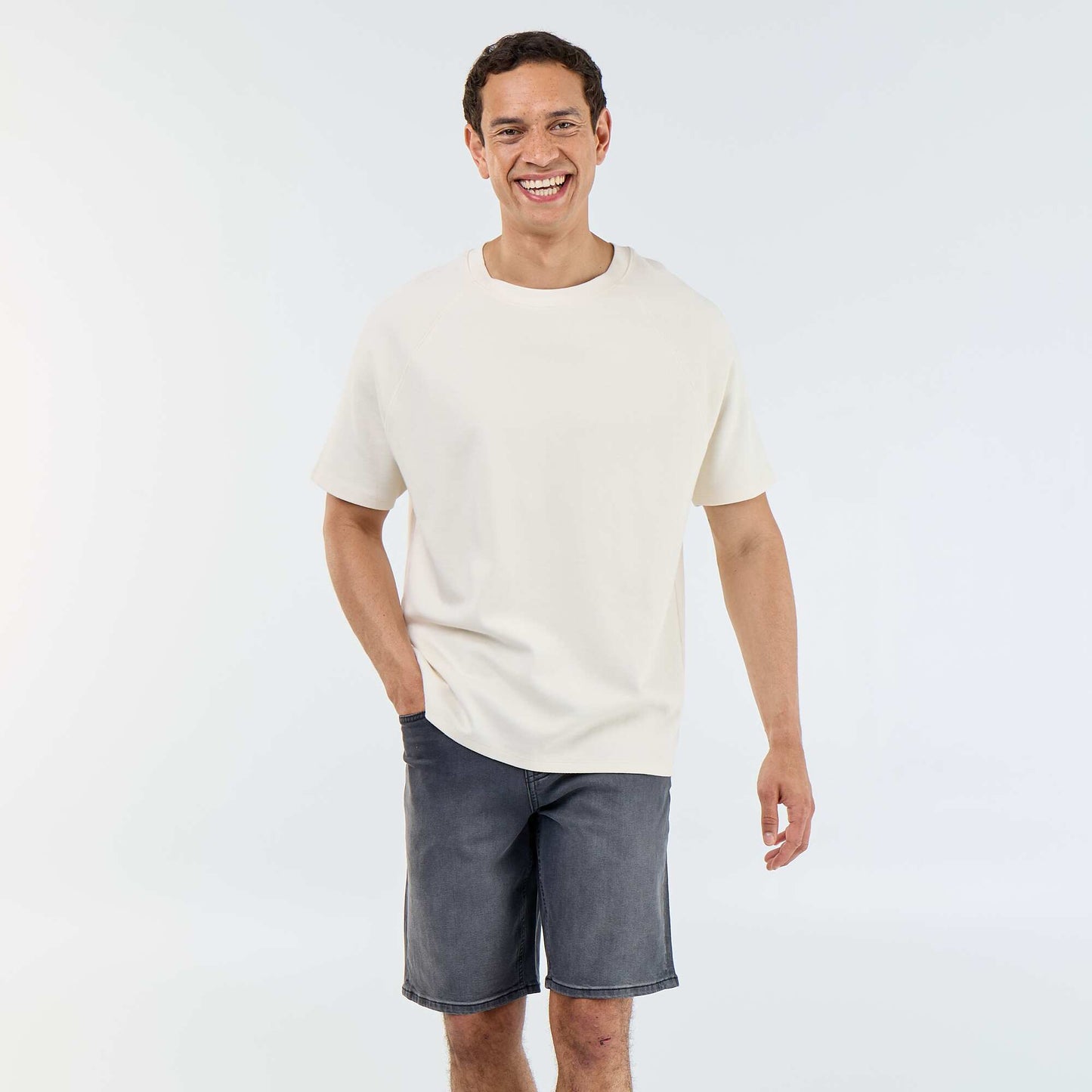 Bermuda en jean slim fit GRIS