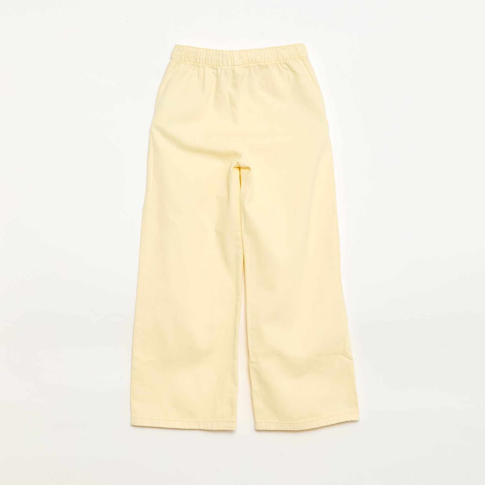 Pantalon en twill avec cordons de serrage JAUNE