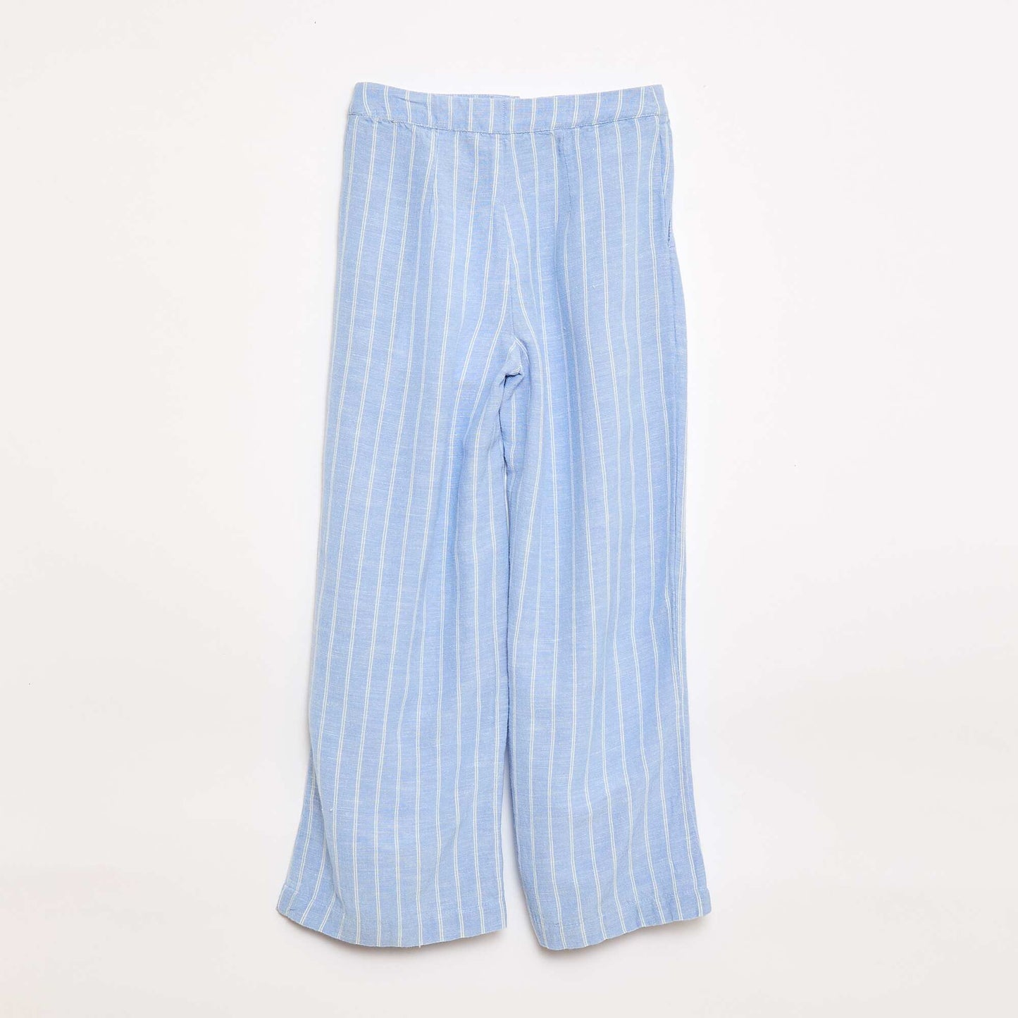 Pantalon large en lin mélangé BLEU
