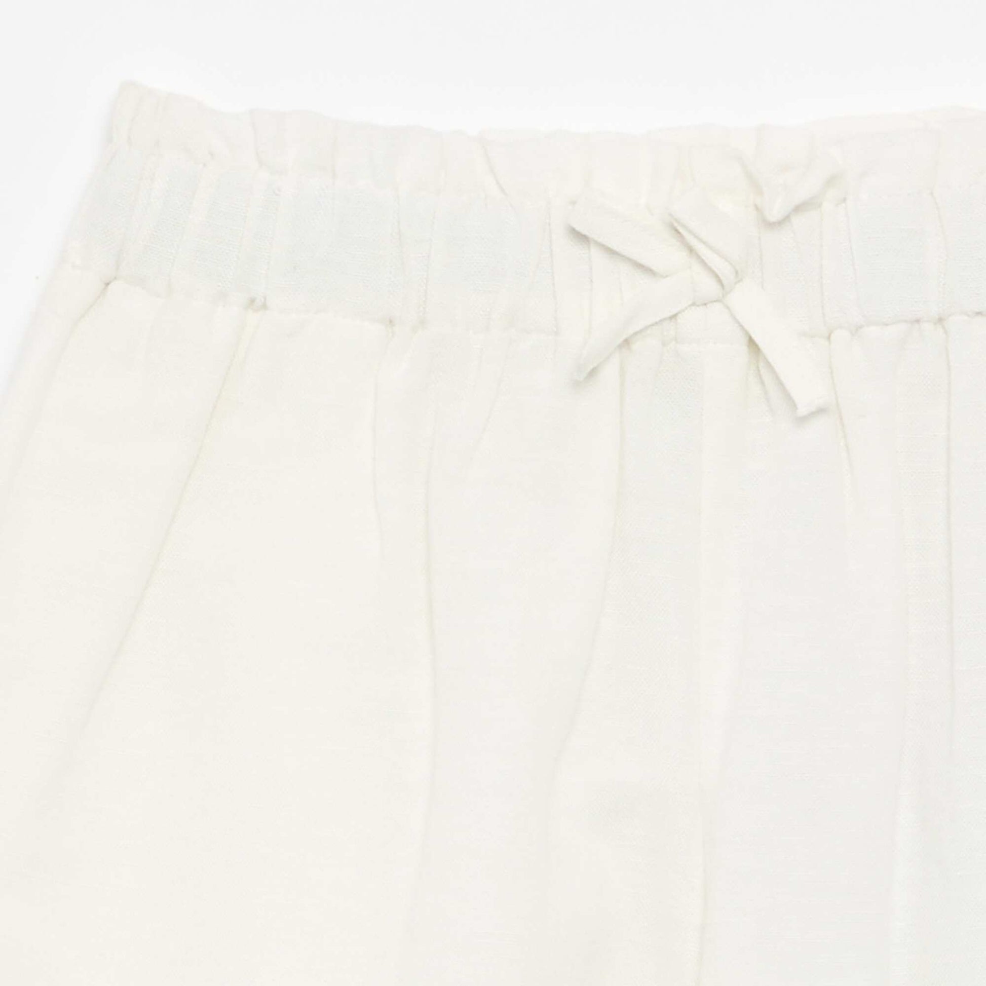 Short uni avec nœud fantaisie BLANC