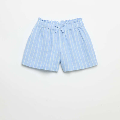 Short uni avec nœud fantaisie BLEU