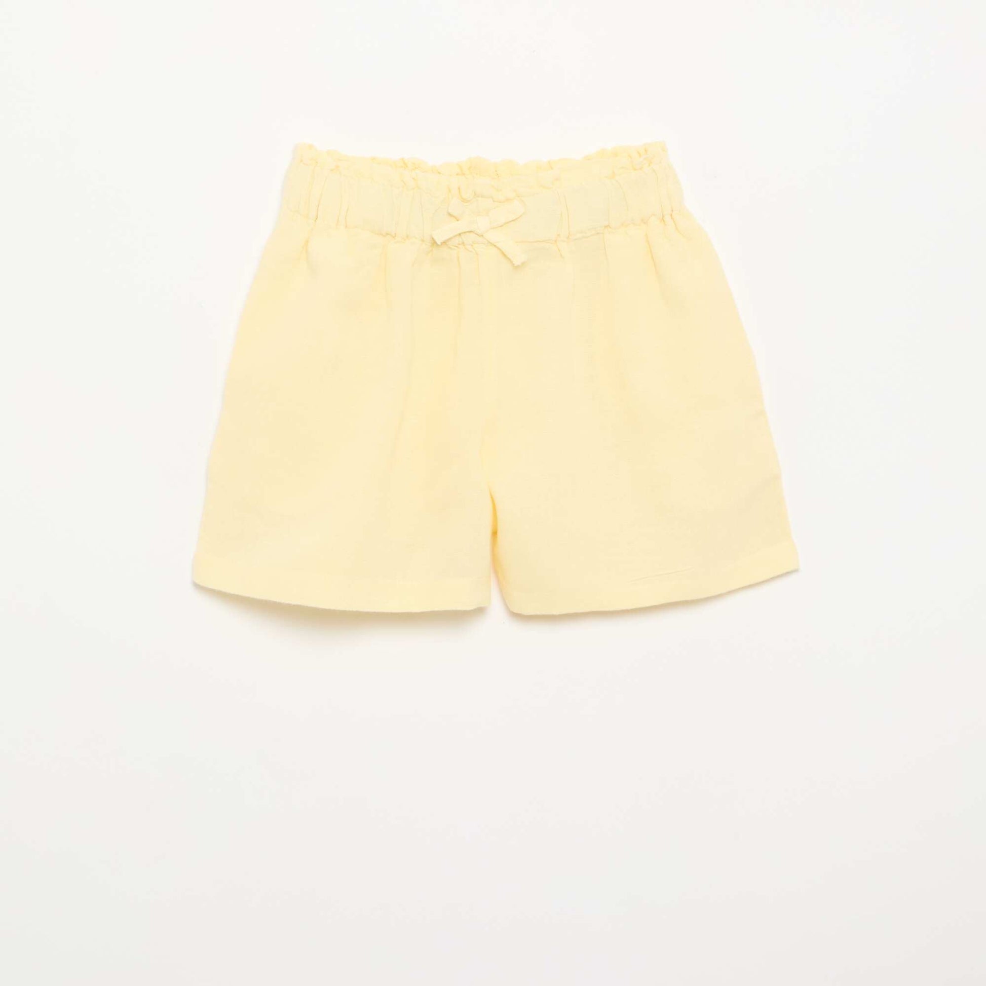 Short uni avec nœud fantaisie JAUNE