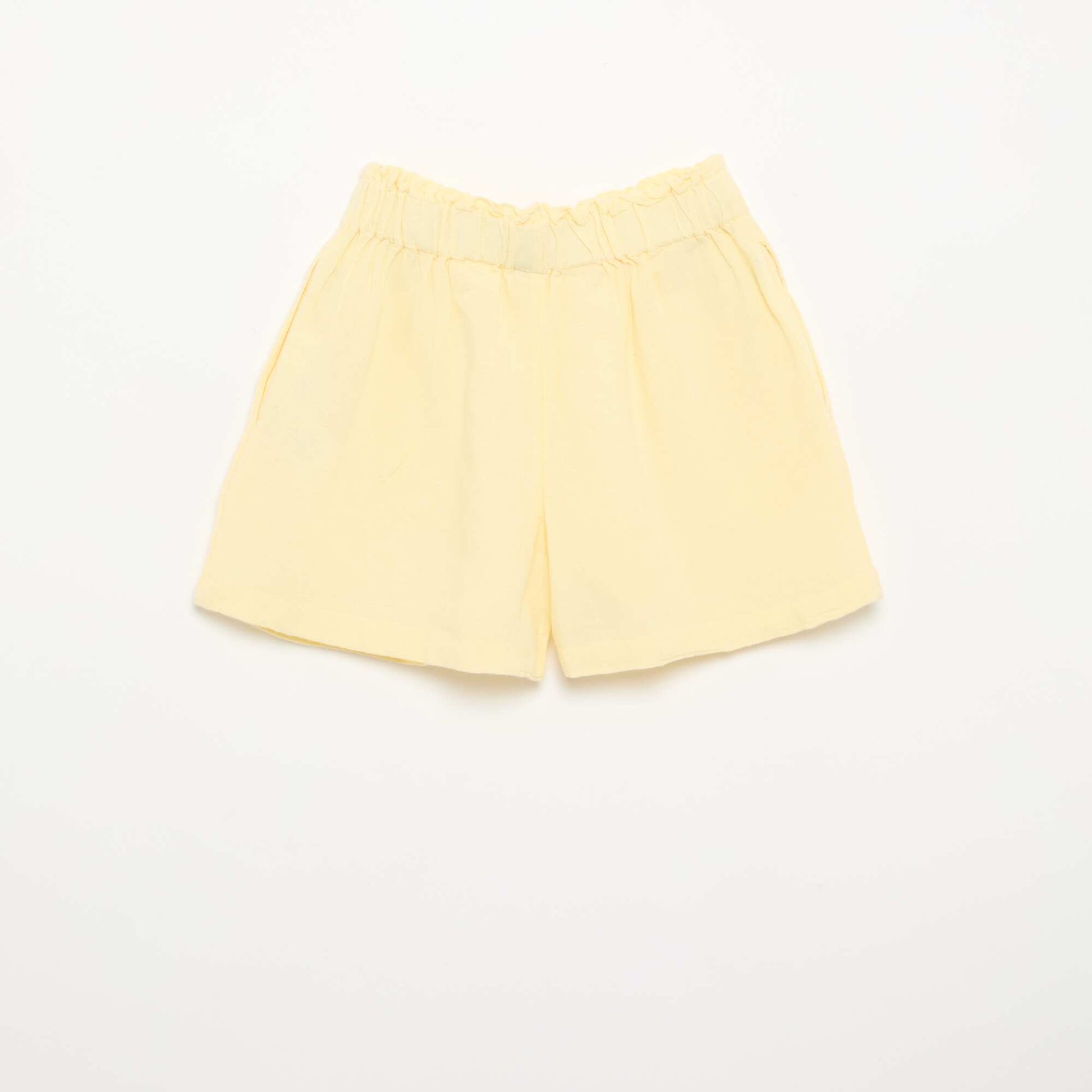 Short uni avec nœud fantaisie JAUNE