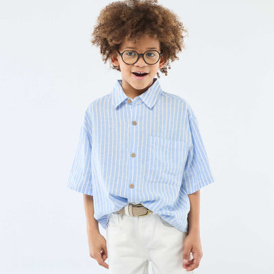 Chemise oversize rayée BLEU