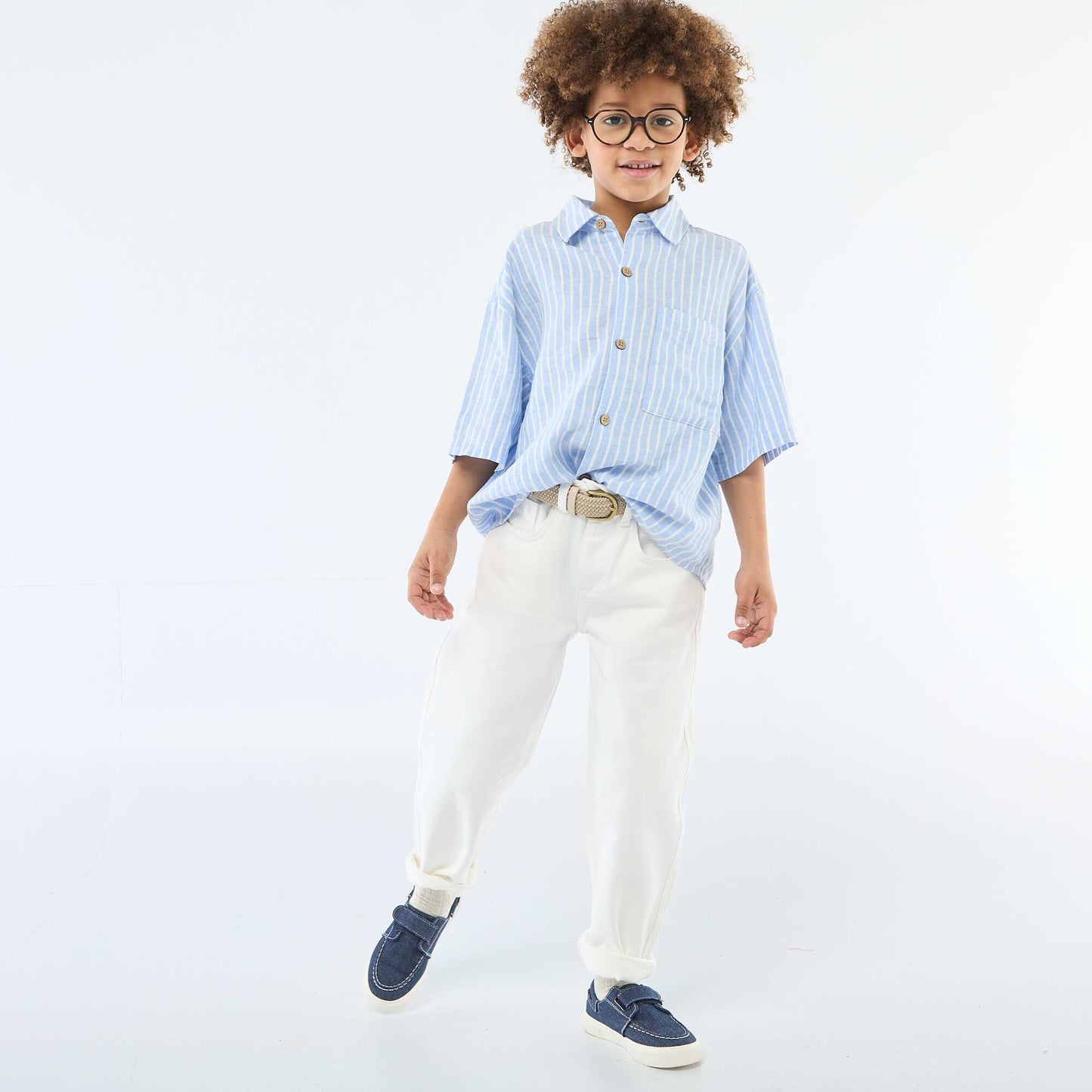 Chemise oversize rayée BLEU