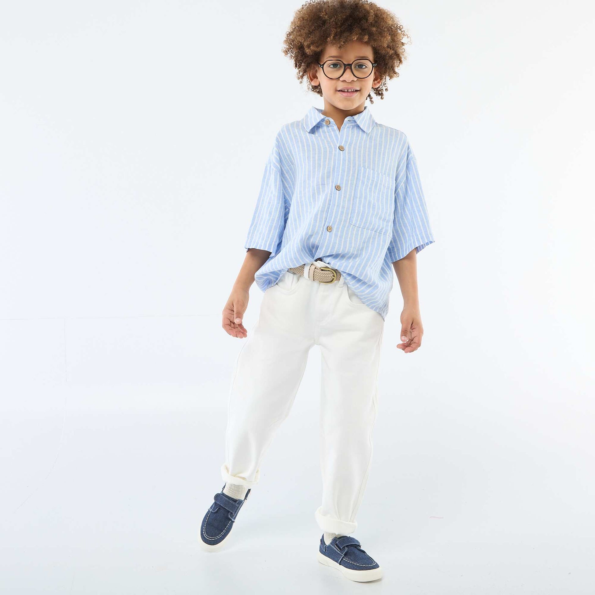 Chemise oversize rayée BLEU