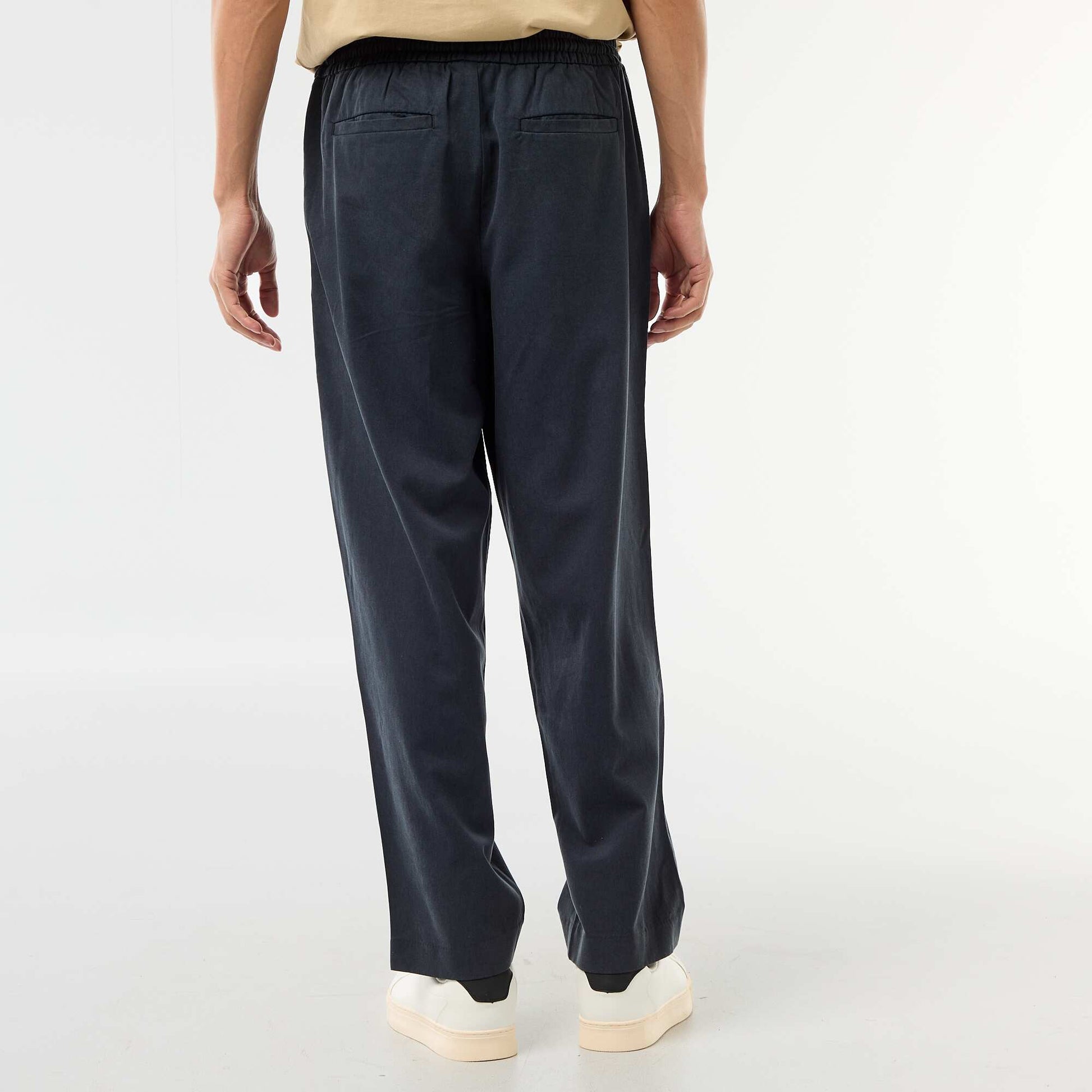 Pantalon avec ceinture élastiquée BLEU