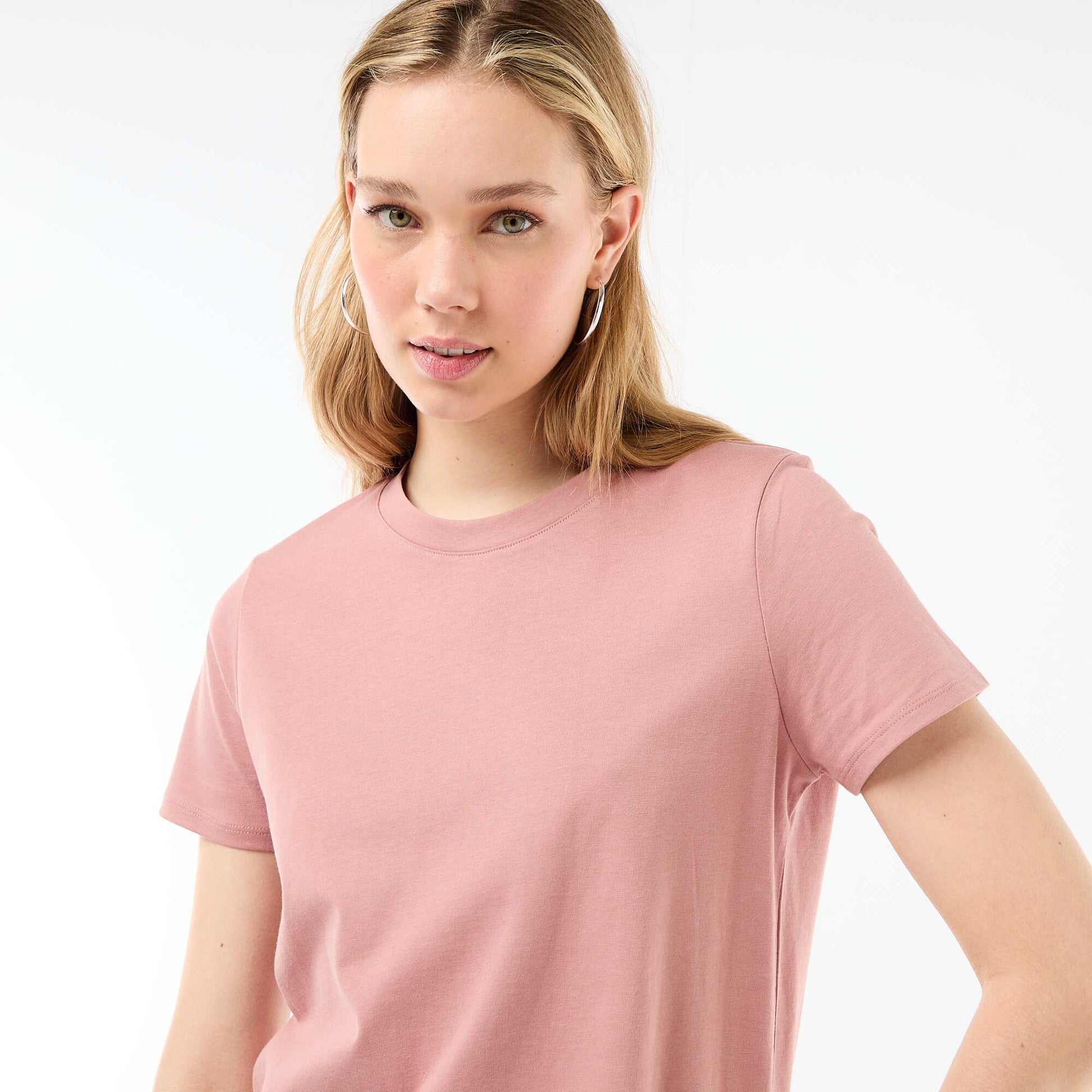 Robe longue en jersey manches courtes ROSE